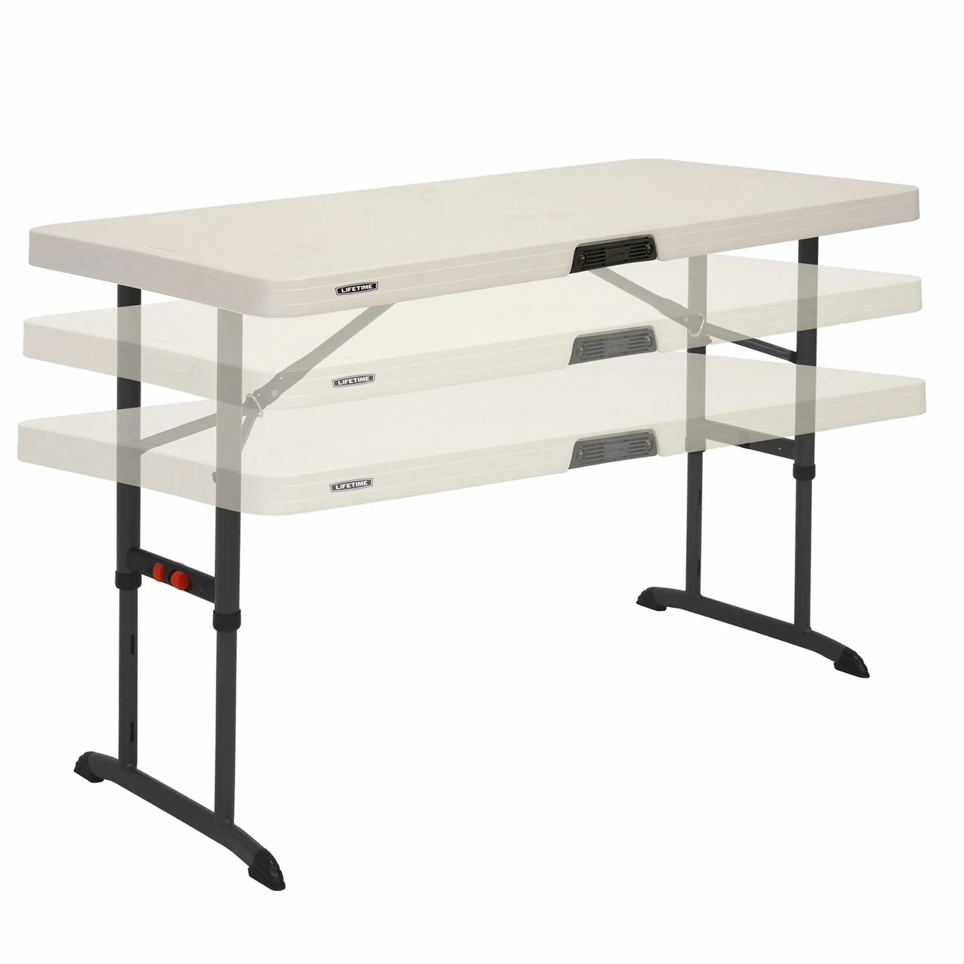LIFETIME Table Pliante Réglable Beige 121,9 x 60,9 x 91,4 cm