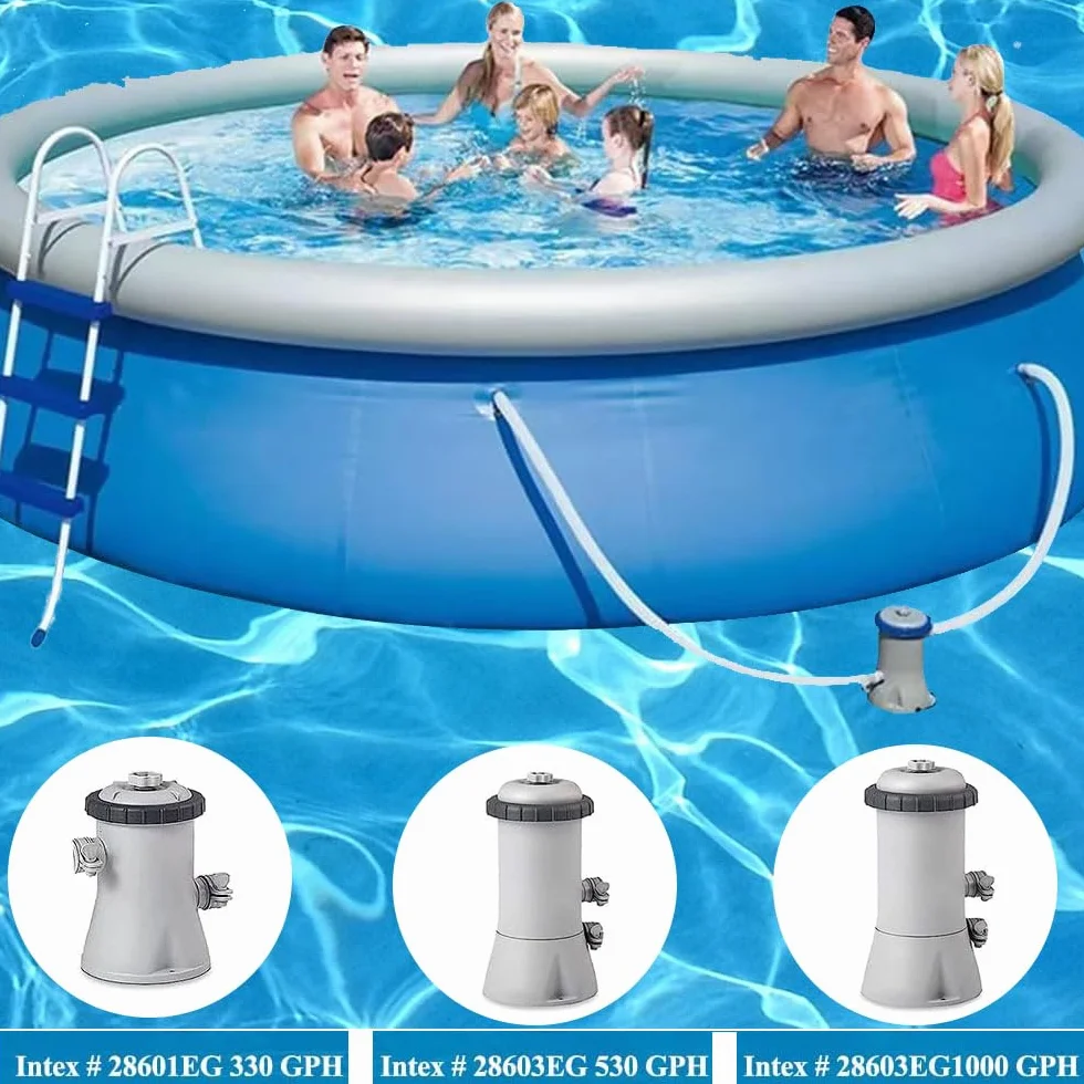 2 Pièces Tuyau Piscine 32mm,149,9cm Tuyau Piscine avec 4 Pinces Métalliques,pour Pompe à Filtre Eau Arrosage Bassin Piscine Hors Sol,pour Intex 530 GPH et 1000 GPH(Blanc)