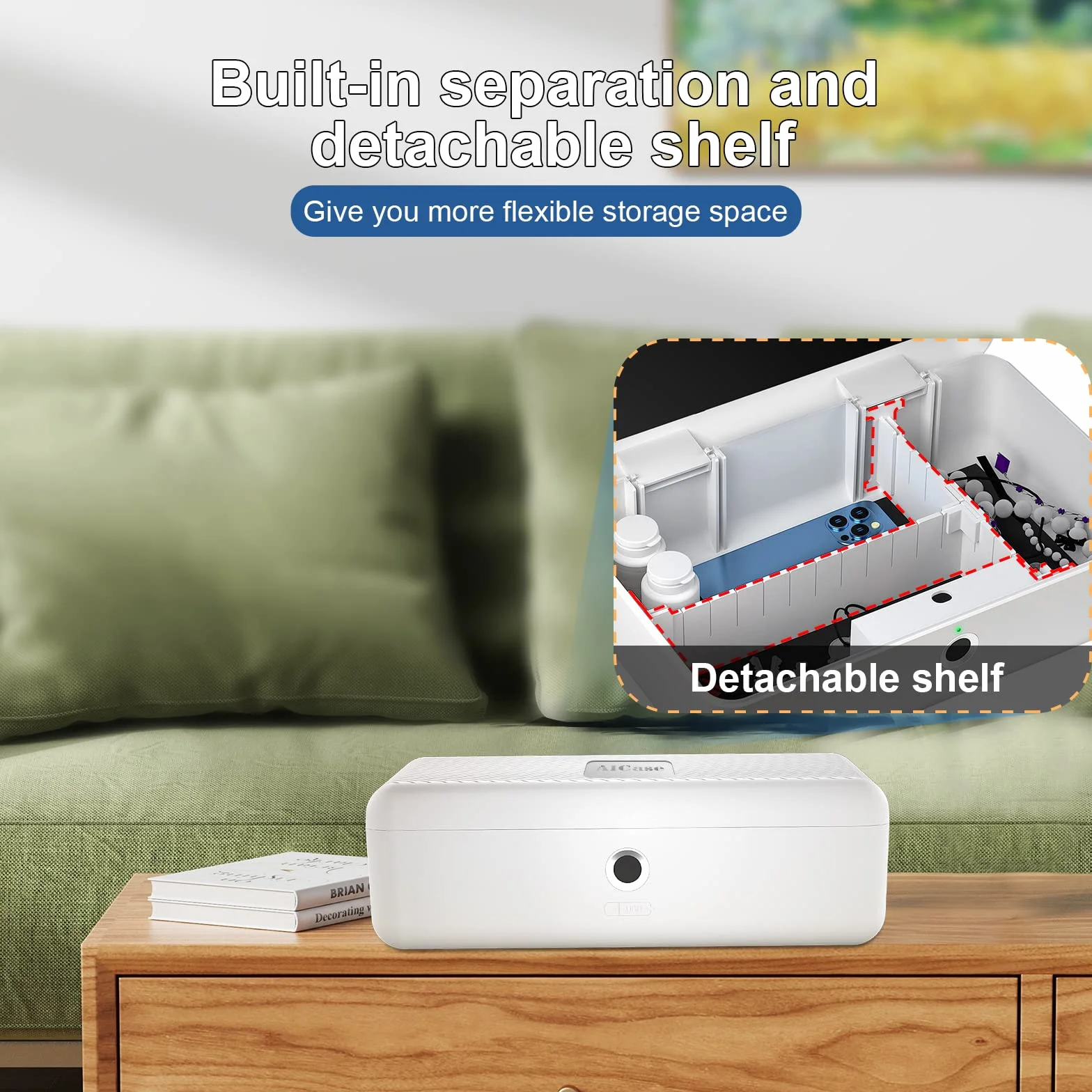 Boîte de rangement biométrique à empreinte digitale, Portable Cash Jewelry Lock Box rechargeable