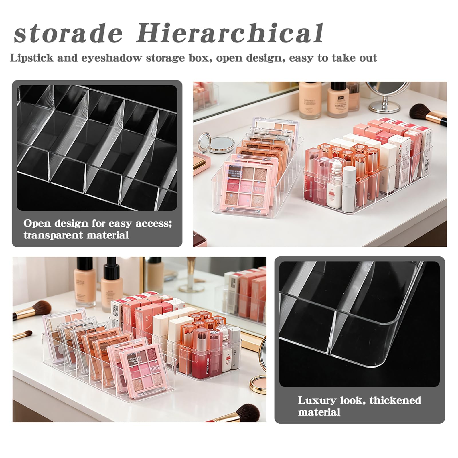 Clear Acrylic 7-Section Cosmetic Organizer