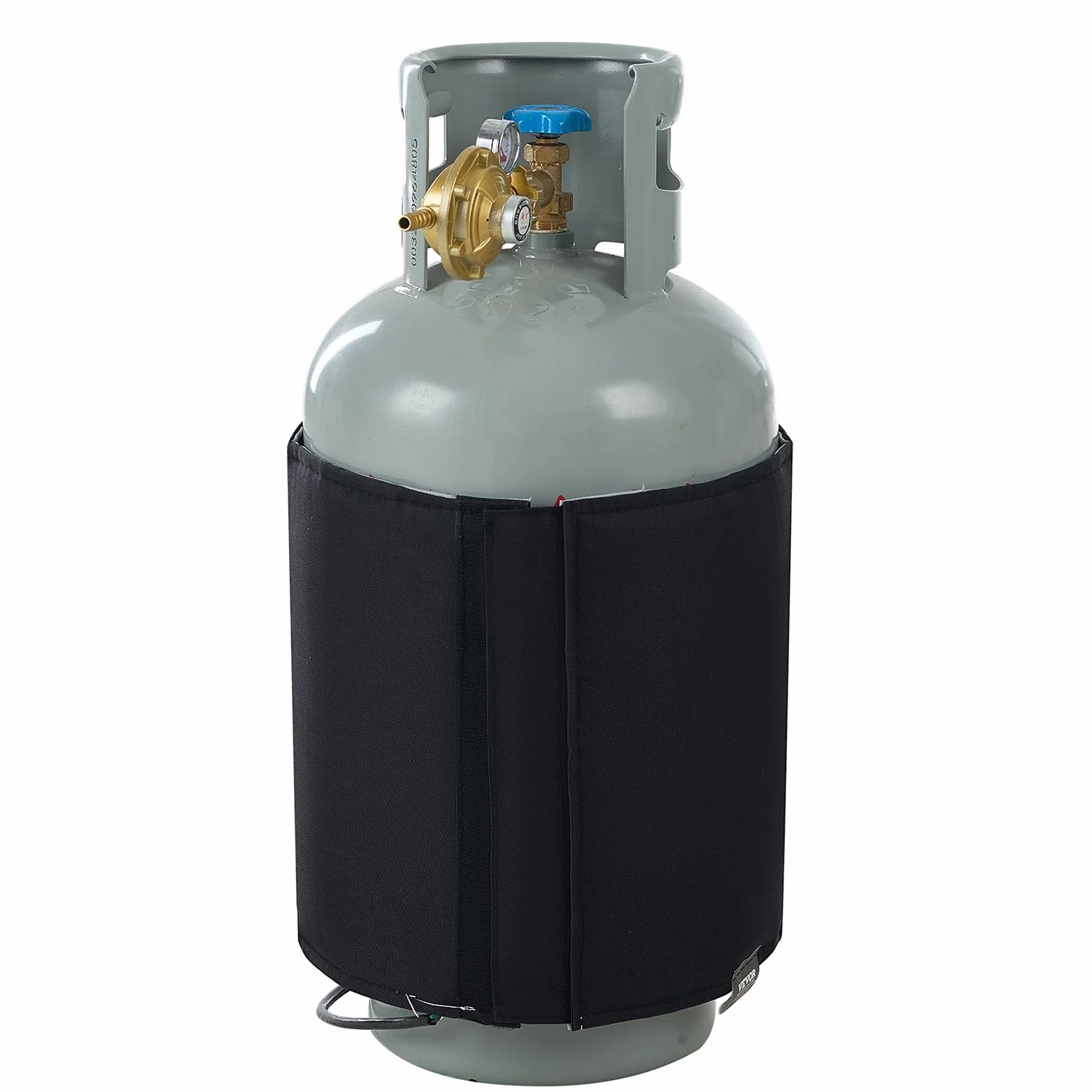 VEVOR Couverture chauffante pour bouteilles de propane 120 W, housse isolant réservoirs gaz 18 kg, thermostat interne, température max 32,22°C, tissu Oxford imperméable