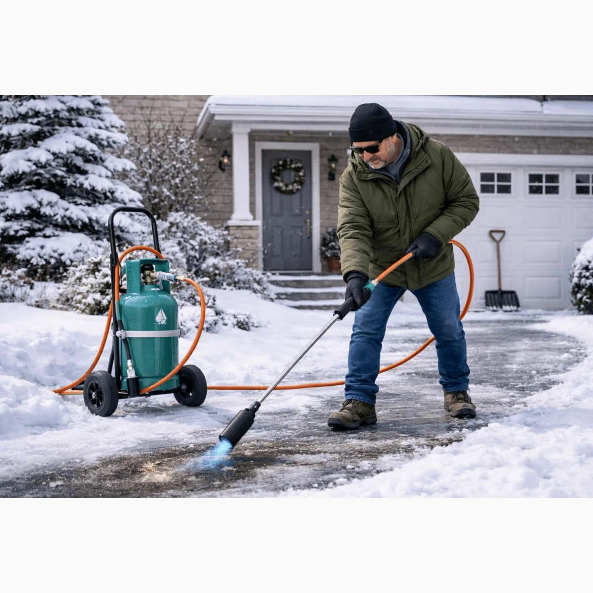 PROWELTEK - Désherbeur Thermique Professionnel à Gaz Propane – Kit Complet Haute Performance pour Grands Jardins. Inclus : Brûleur 50mm, Tuyau 5m Pro, Chariot à Roues. Chaleur Puissante.