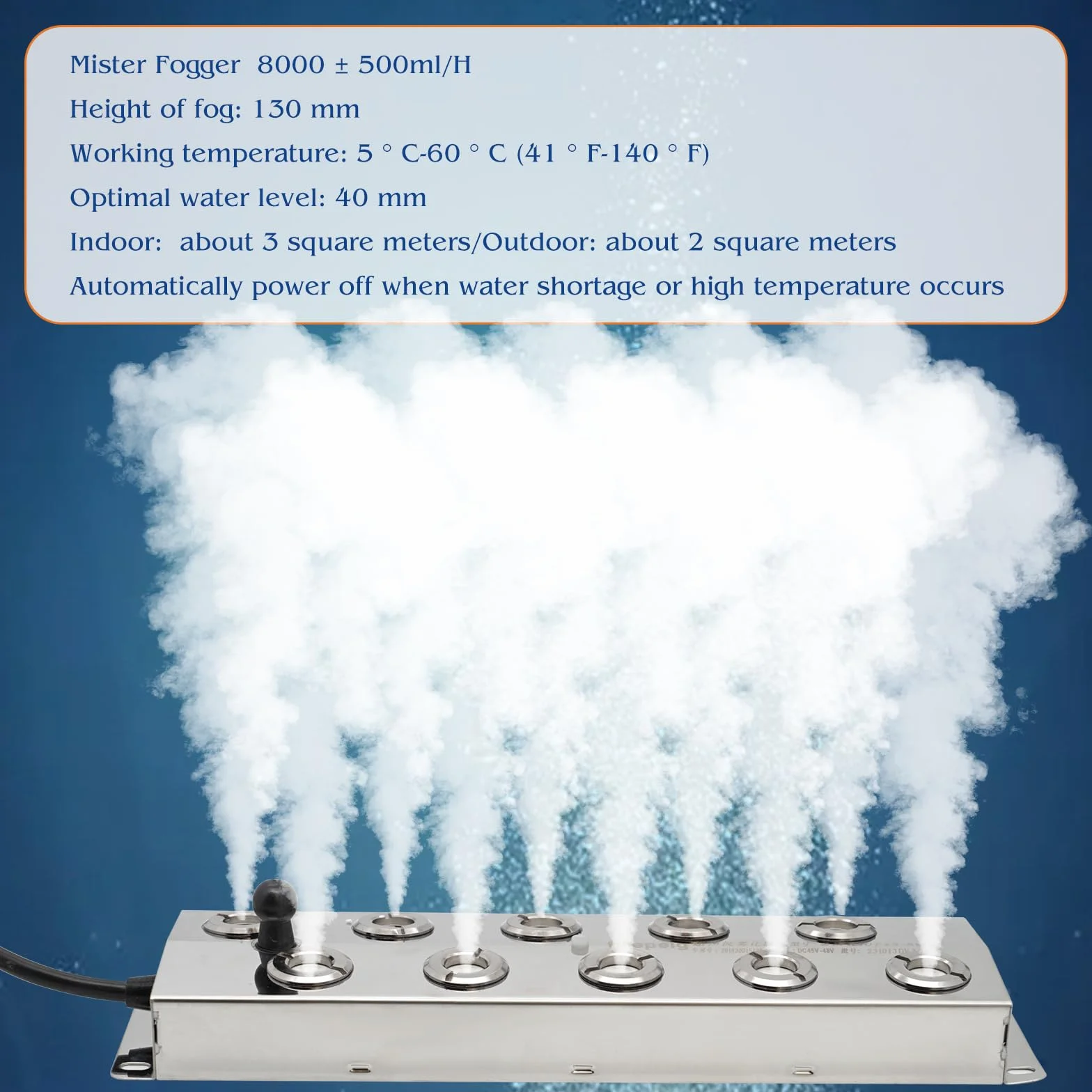 Mist Maker Fogger 10 Tête 7L/H Brumisateur À Ultrasons 400w avec Bouée pour Étangs Aquariums