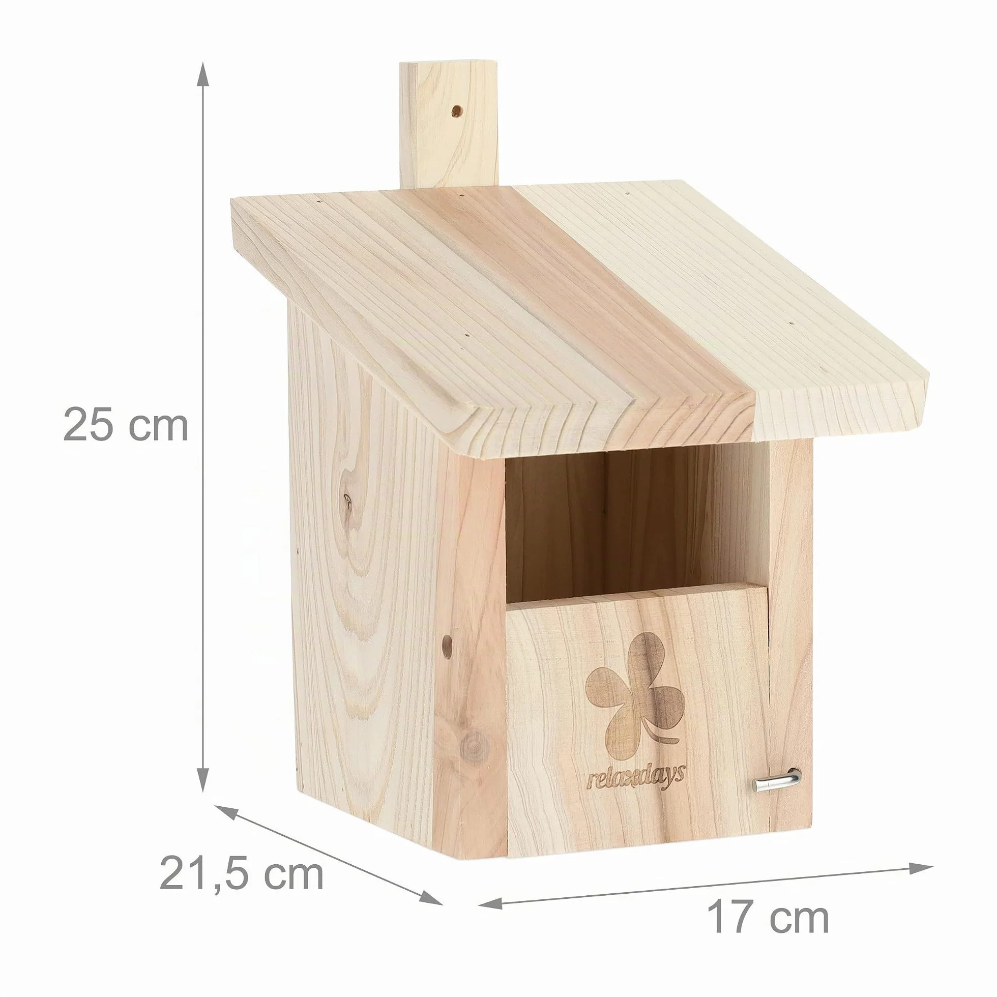 Relaxdays Nichoir d'extérieur pour Oiseaux Semi-cavernicoles, Fente d'envol HL 65x96 cm, Sapin, Jardin, terrasse, Nature