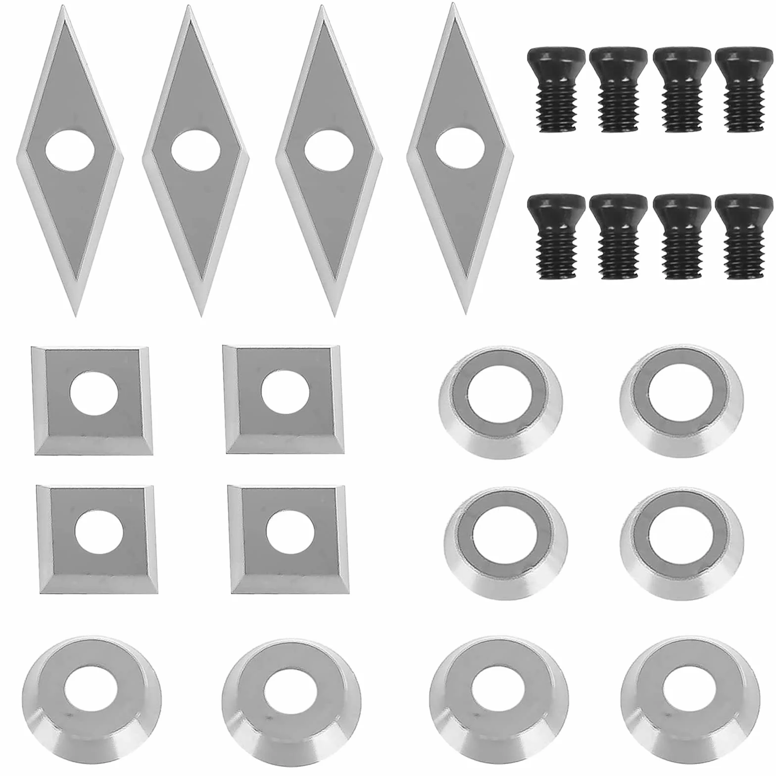 Plaquettes Carbure 16 Pièces Kit de Fers à Tourner CNC pour Bois Vis M4