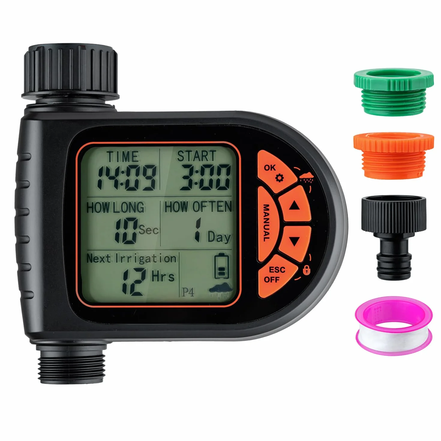 Mcbazel Programmateur Arrosage Automatique IP65 avec Grand Écran LCD Minuteur Jardin