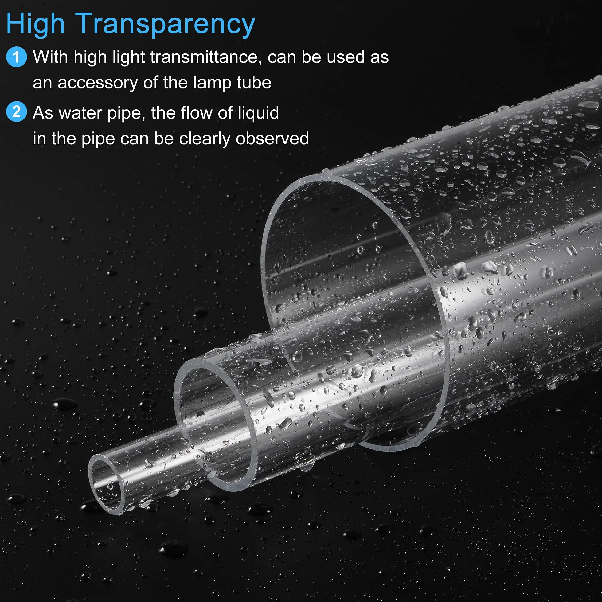 Sourcing Map Transparent Acrylique Tuyau 86mm ID x 90mm OD x 200mm Rond Tube