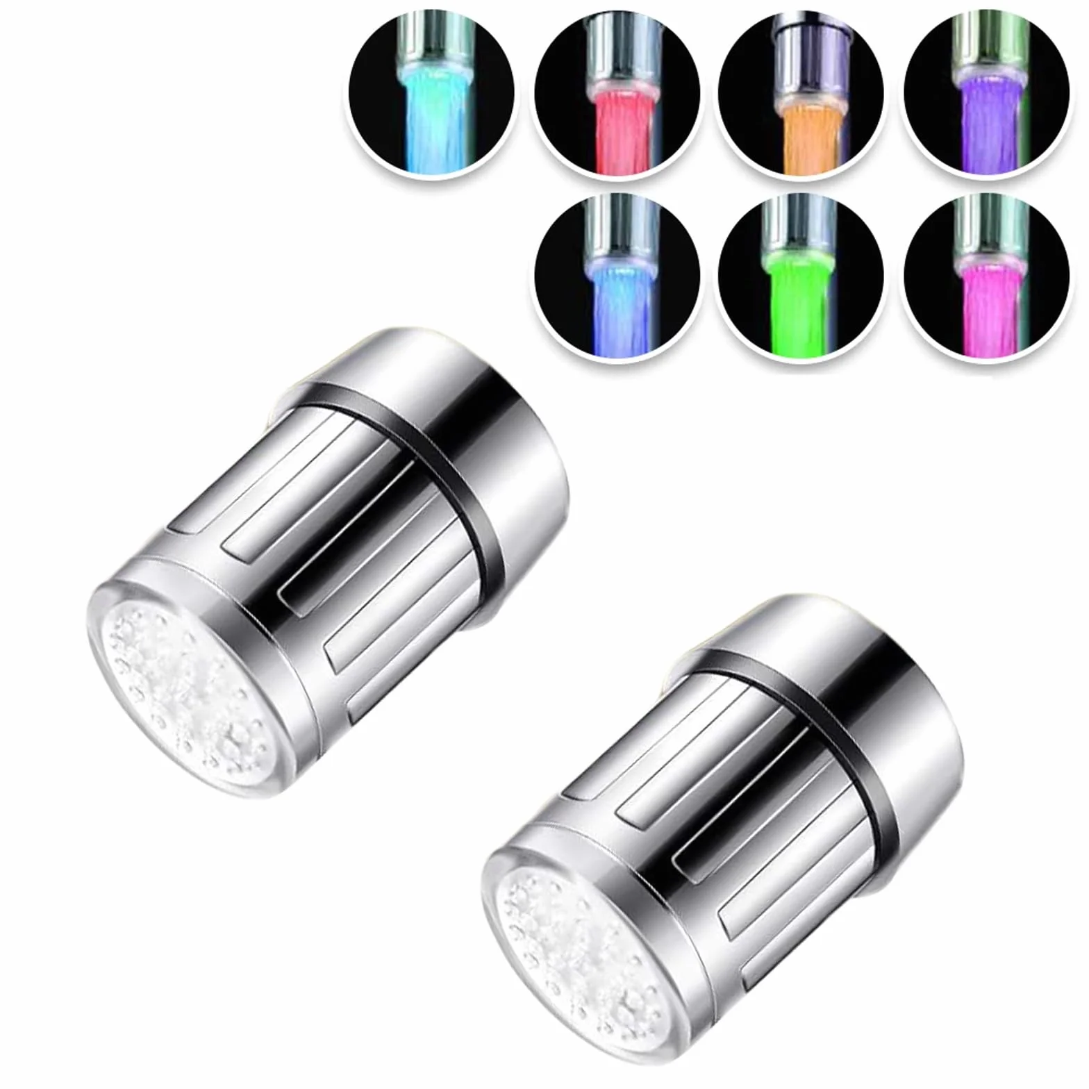 Robinet LED 7 Couleurs Changeantes Eau, Robinet Automatique Coloré pour Cuisine Salle de Bain