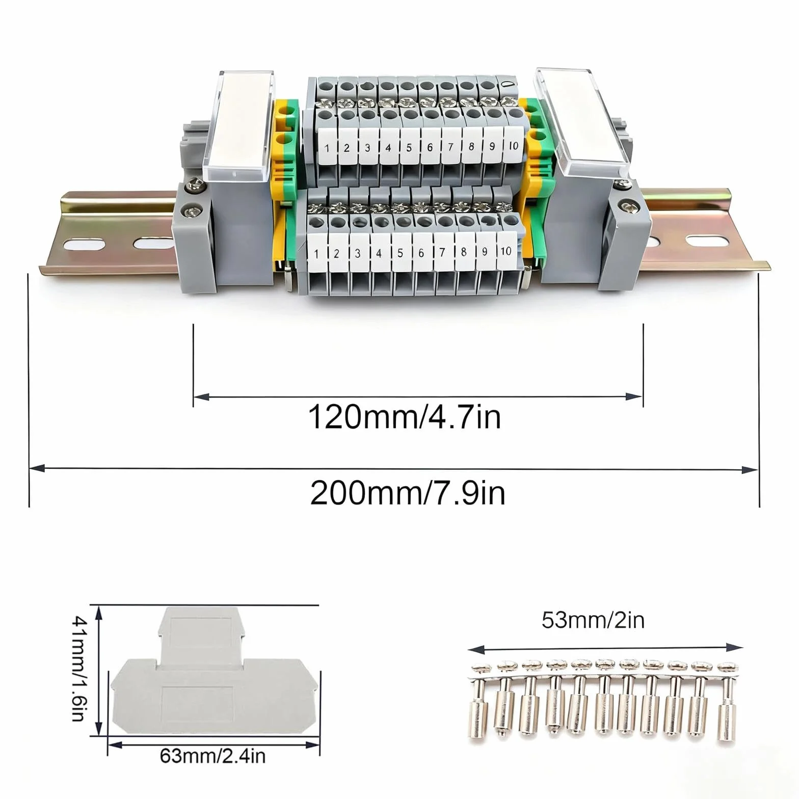 Kit de Blocs de Connexion pour Rail DIN UK/ MBKK2.5 Borniers, Barrette de Connexion