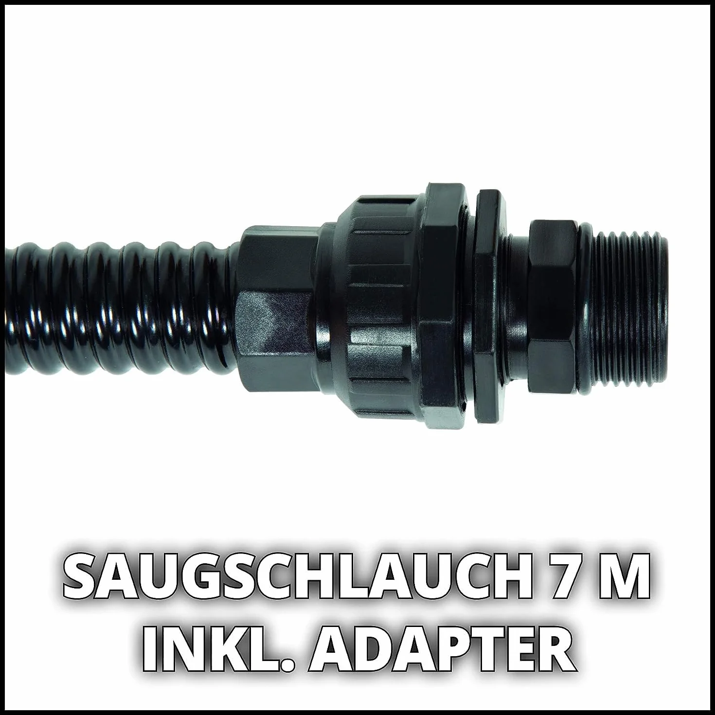 Einhell Tuyau d'aspiration 7 mètres PVC noir