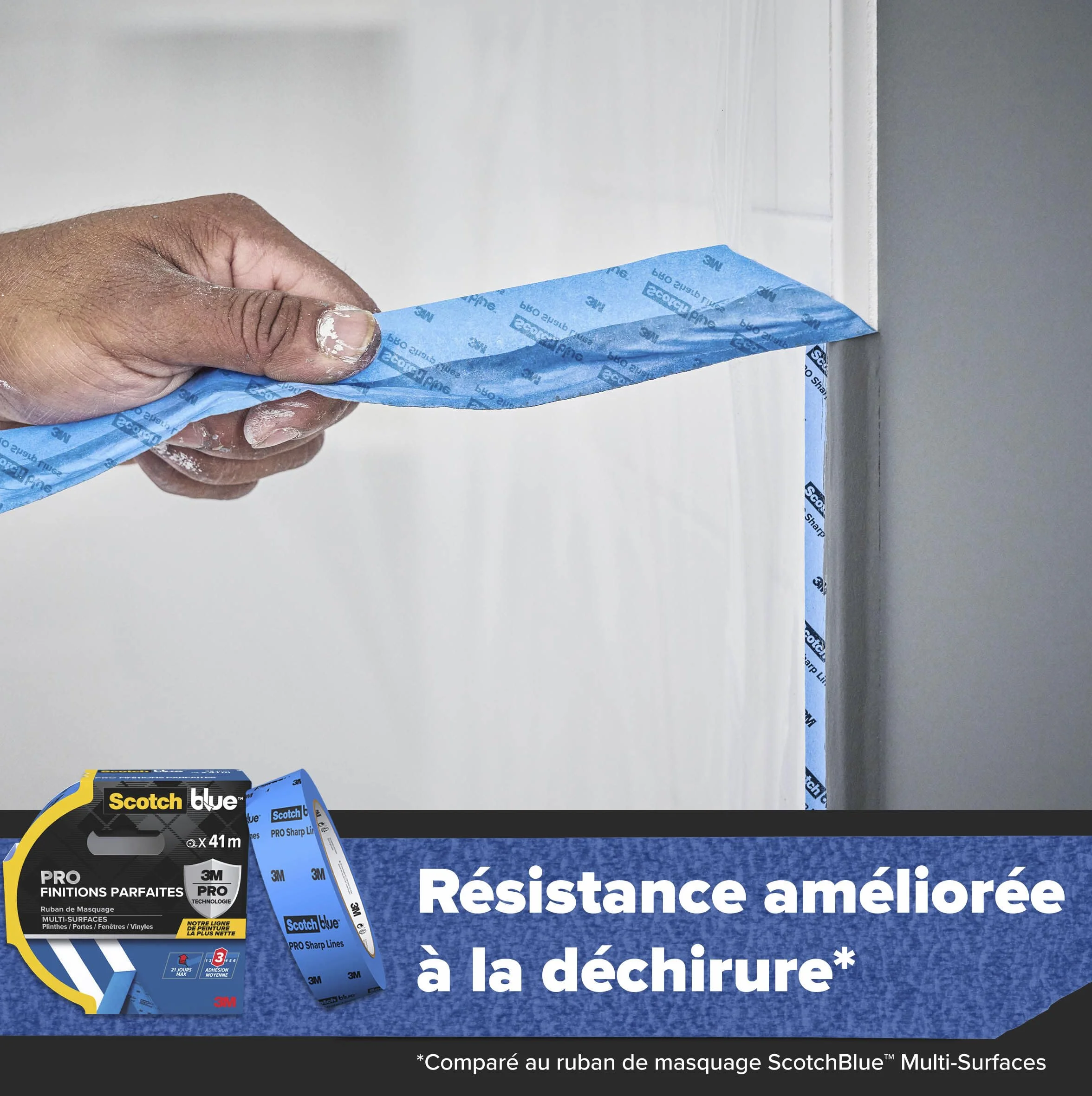 ScotchBlue Ruban de Masquage 36 mm x 41 m Bords Nets Intérieur Extérieur