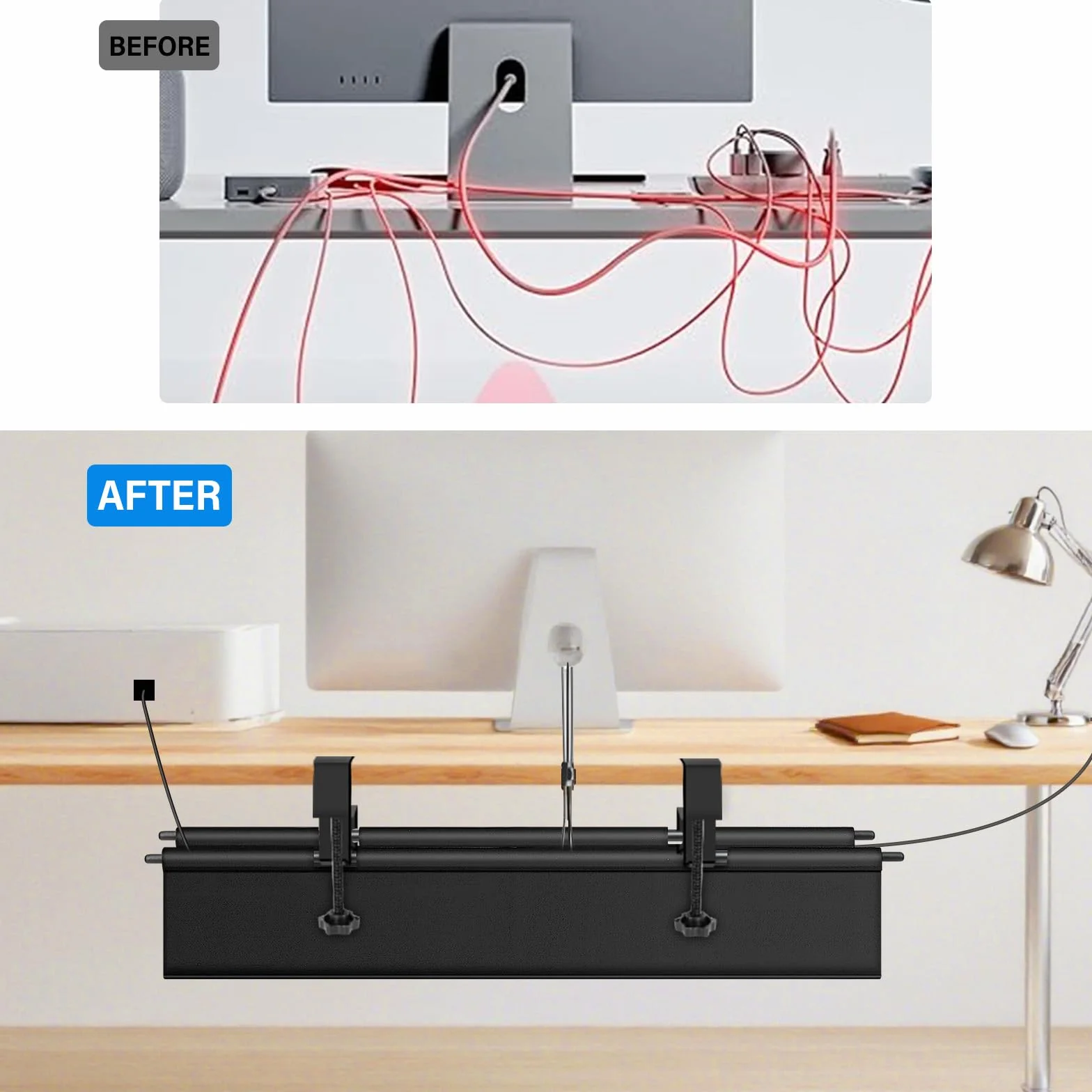 Perçage Gratuit Cable Management Bureau 70cm Table Organiseur Flexible Fixation Imperméable