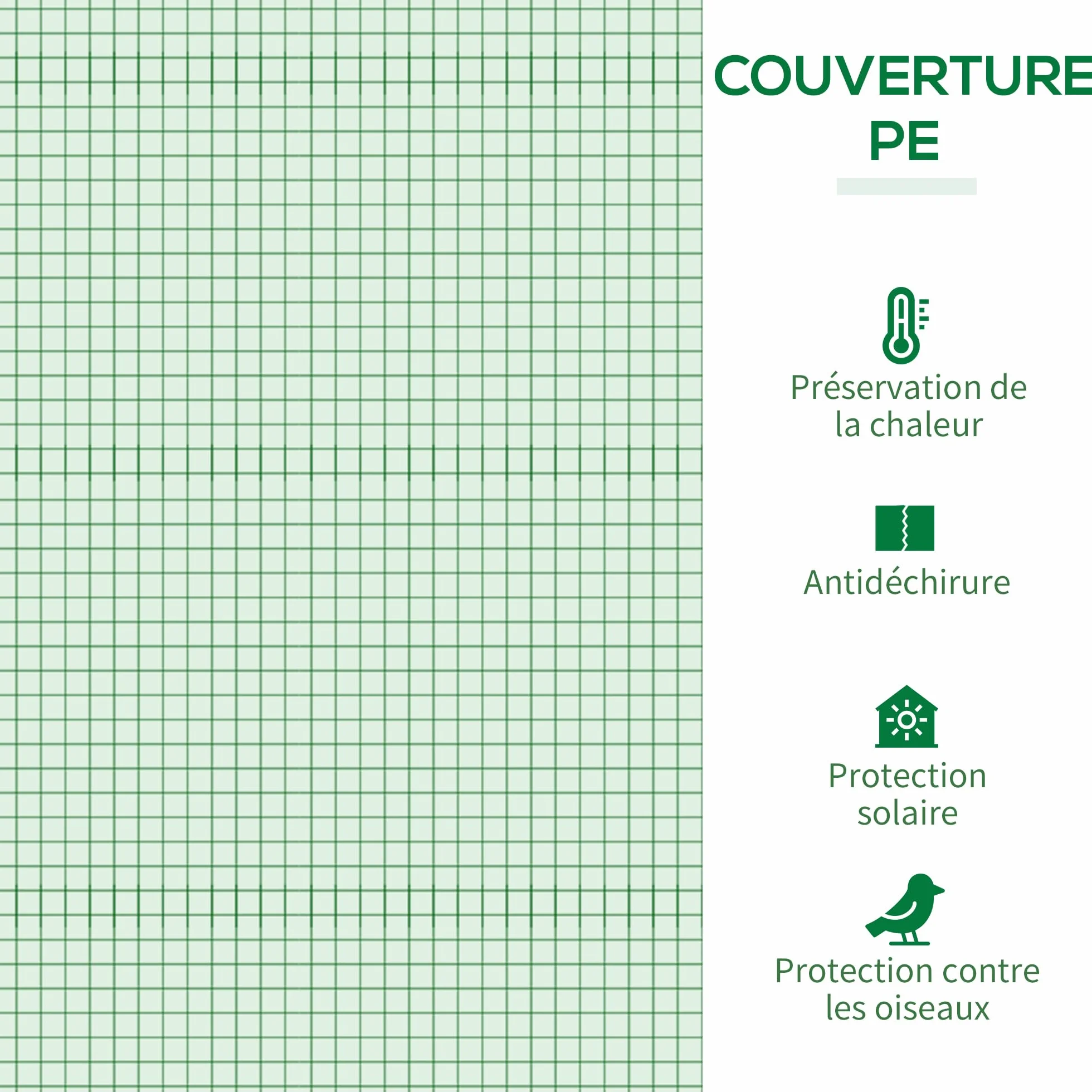 Outsunny Serre de Jardin PE, Serre de Balcon, bâche renforcée 140 g/m², châssis en Acier, Porte zippée Enroulable, pour légumes Plantes Fleurs, intérieur et extérieur, 200 x 77 x 169 cm, Vert
