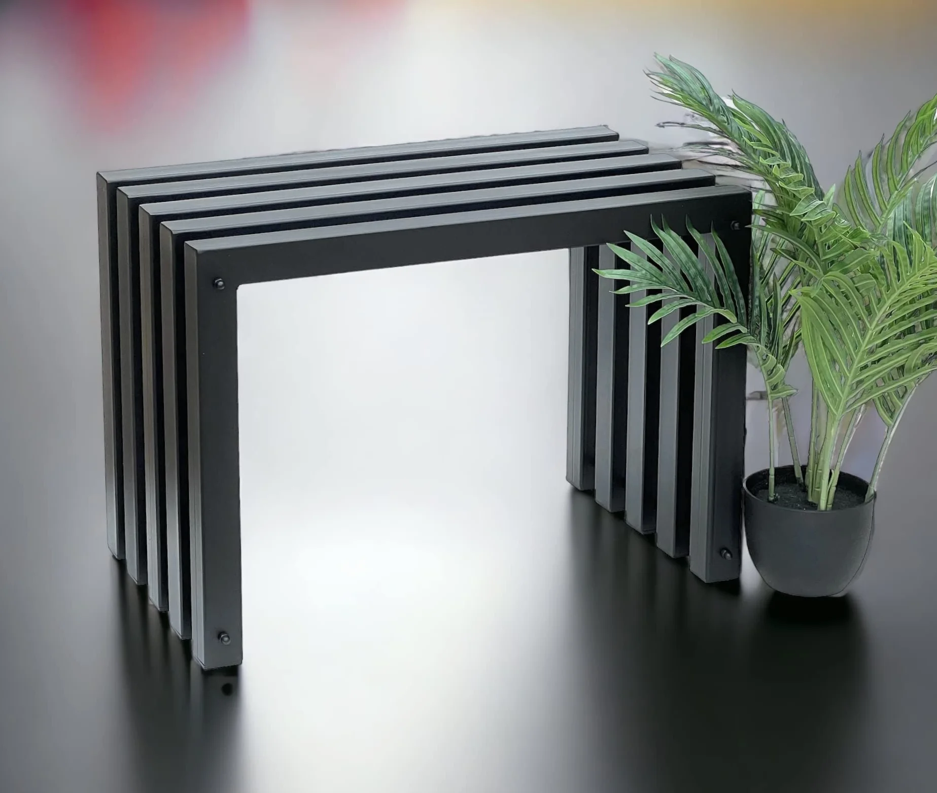 DanDiBo 96446 Tabouret moderne en métal noir résistant aux intempéries 60 cm