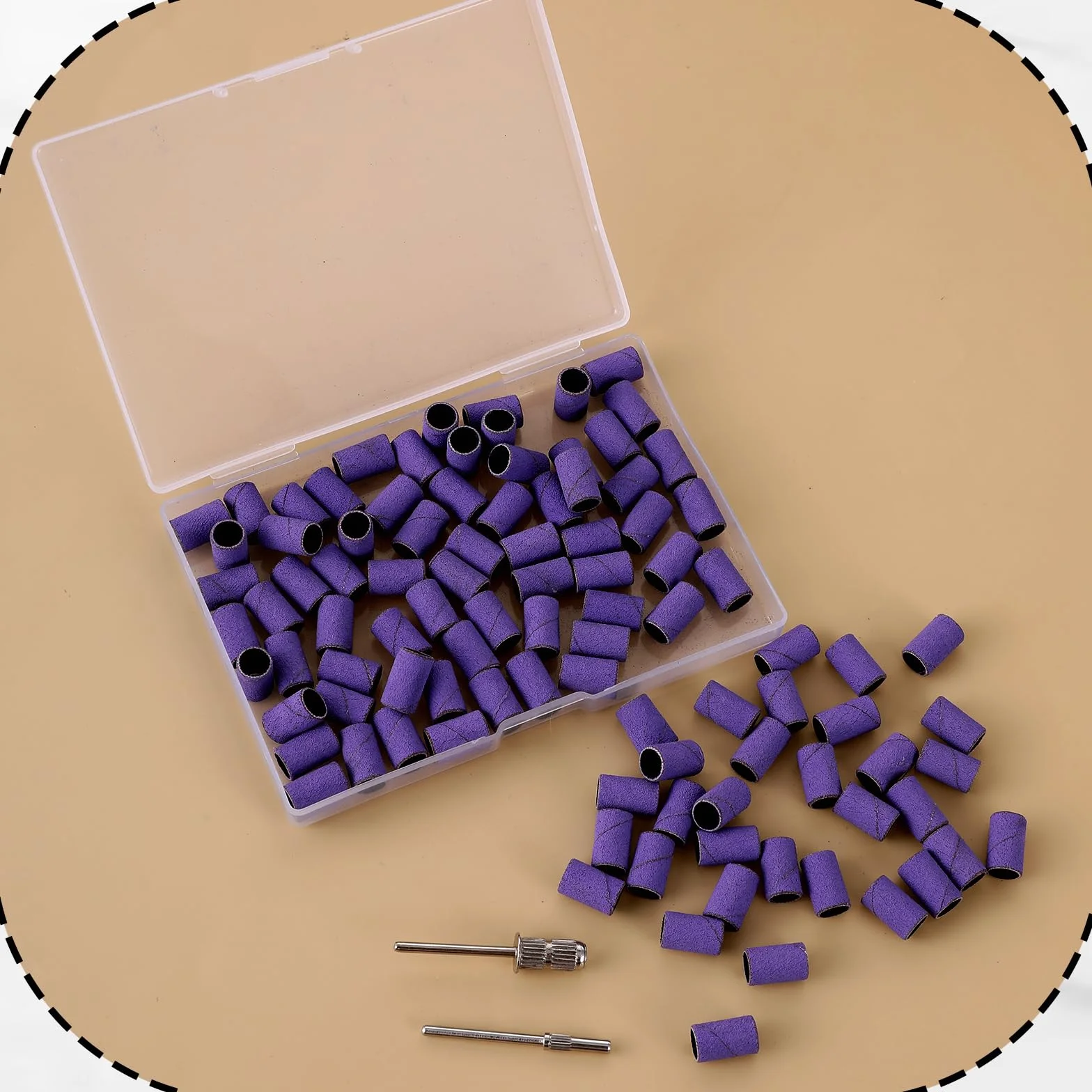 Prasacco 240 GRIT capuchons de ponçage pour fraiseuse à ongles 6,5 mm manchons abrasifs