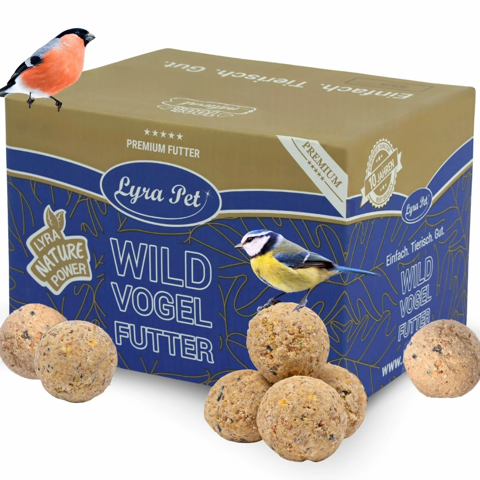 Lyra Pet® Boulettes de mésanges sans Filet 200 x 90 g Nourriture pour Oiseaux Riche en minéraux Gras & Nutritif