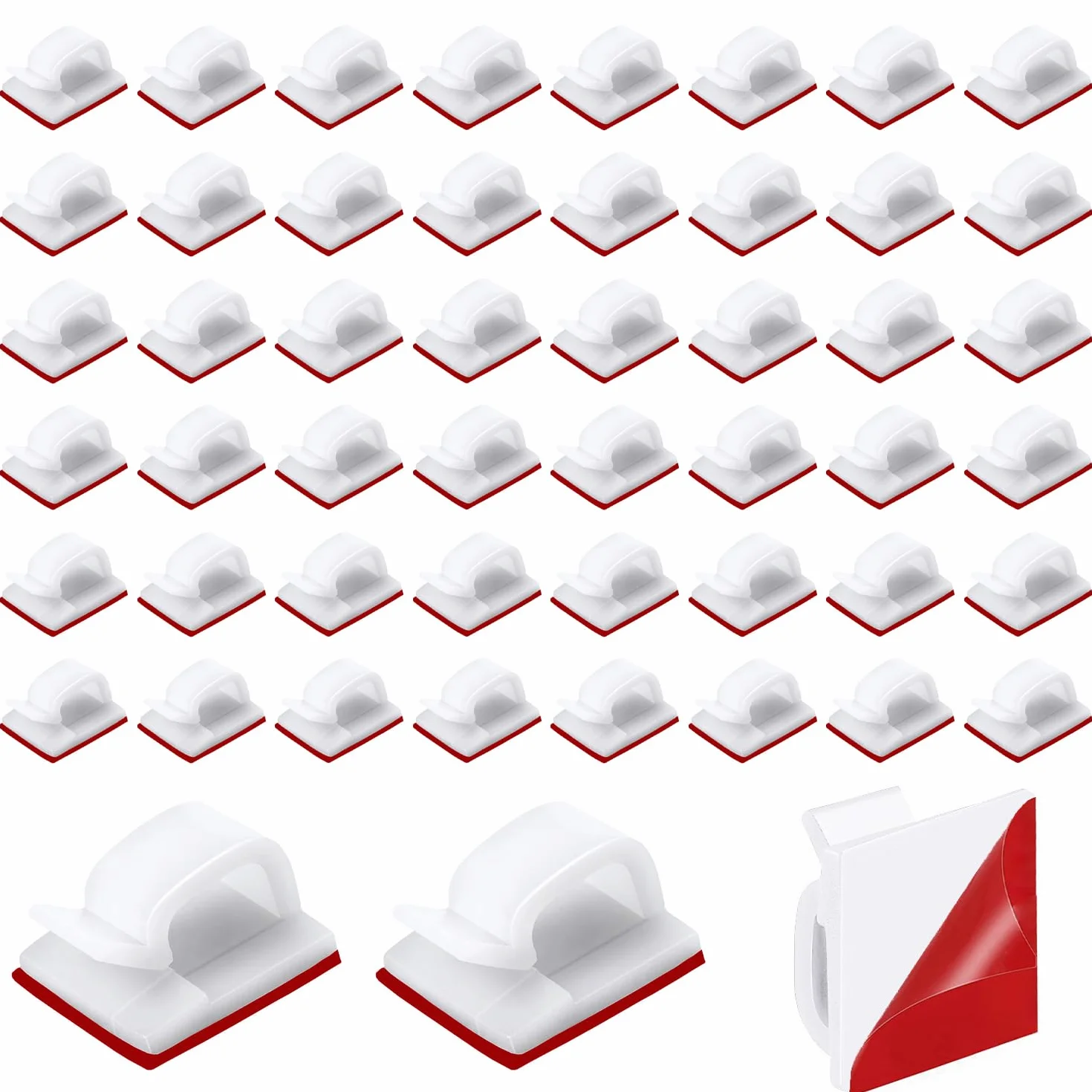 Clips Câbles Autocollants 50 Pièces Gestion Câbles Voiture Bureau Maison Blanc