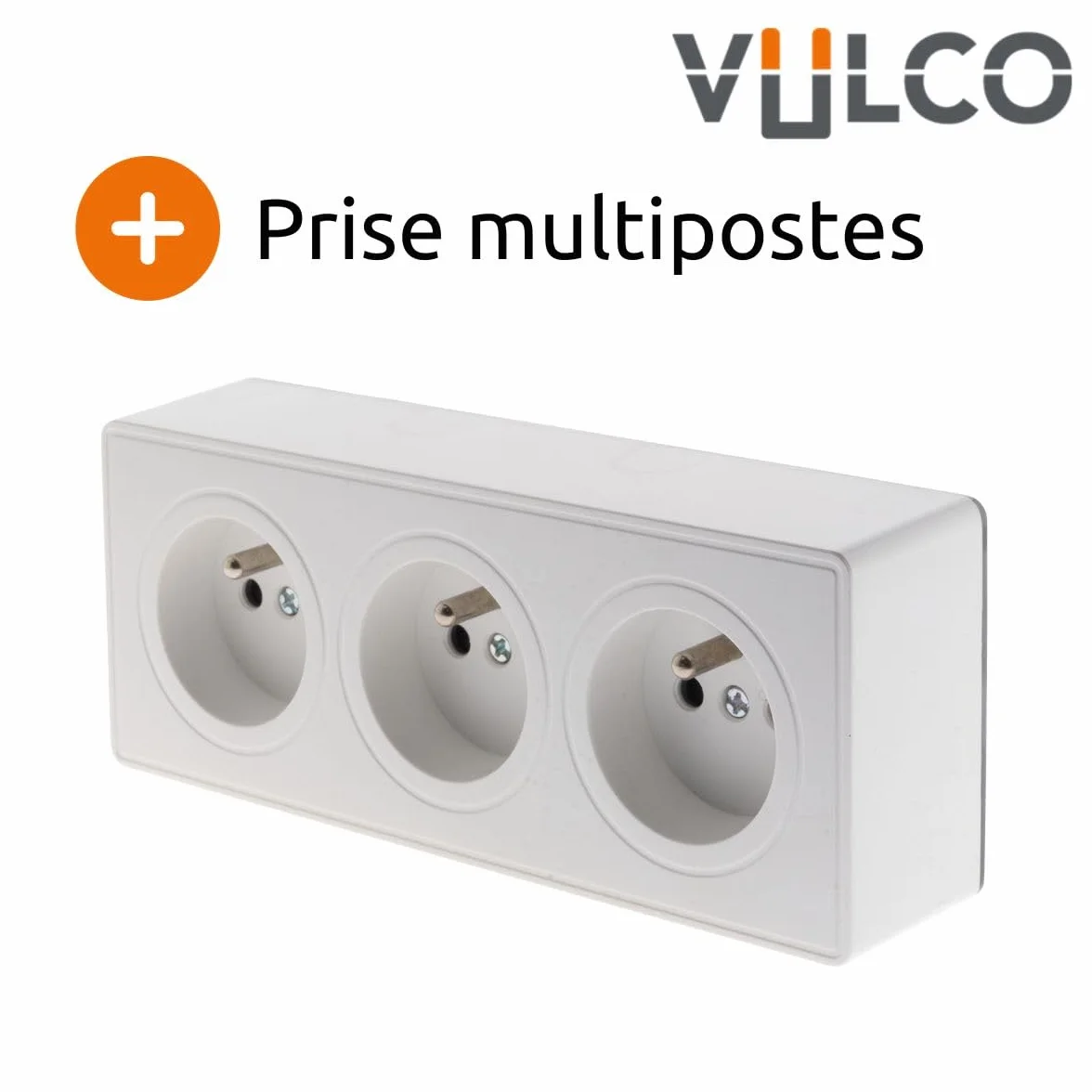 Vulco Zenitech Prise triple saillie 2P+T 16A blanc