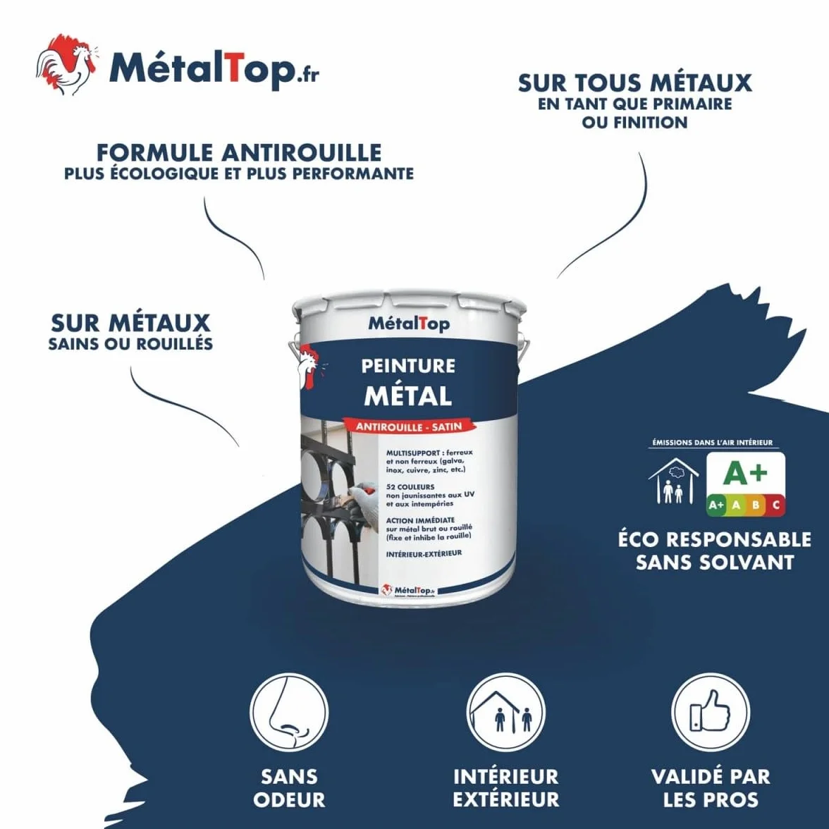 Peinture Metal Gris Anthracite RAL 7016-1 L Protection Antirouille
