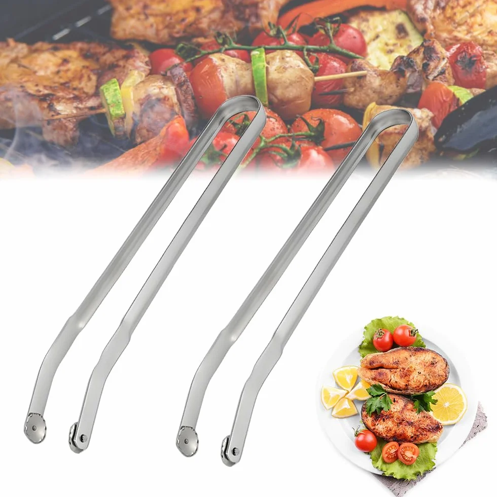 Pince Retourne Saucisse,2 Stück BBQ Würstchen Wendezange,Pince Barbecue Grill Up,Pince Barbecue Longue,Pince Barbecue Roulette,Pince à Grillade Roulette,Pince à Retourner les Saucisse BBQ