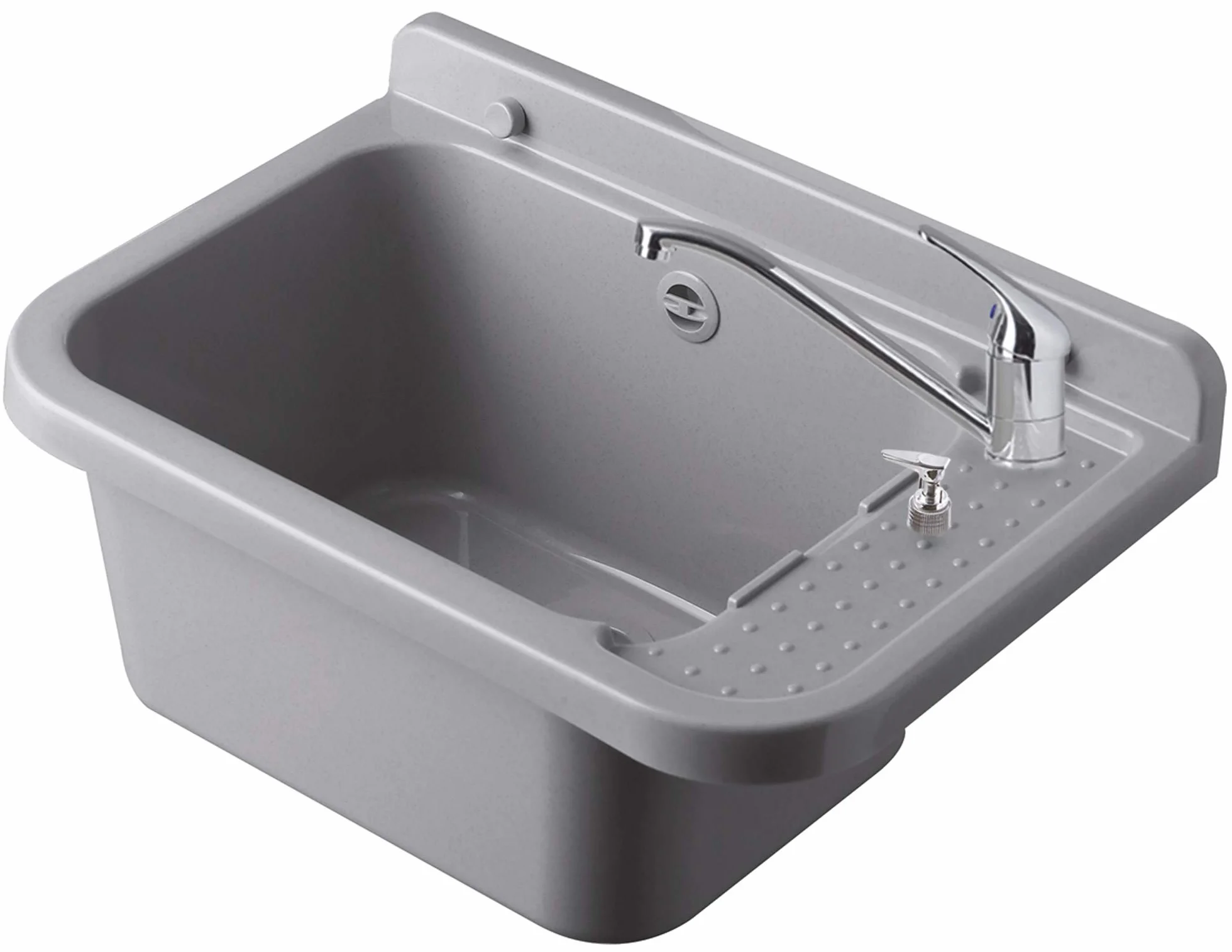 Negrari AM2051G Évier mural en résine 50 x 34 x 21 cm gris ciment