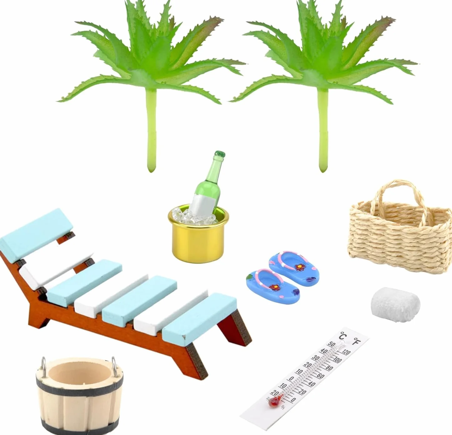 Kit d'accessoires de sauna miniature 11 pièces, décoration bien-être, micro paysage plage bricolage