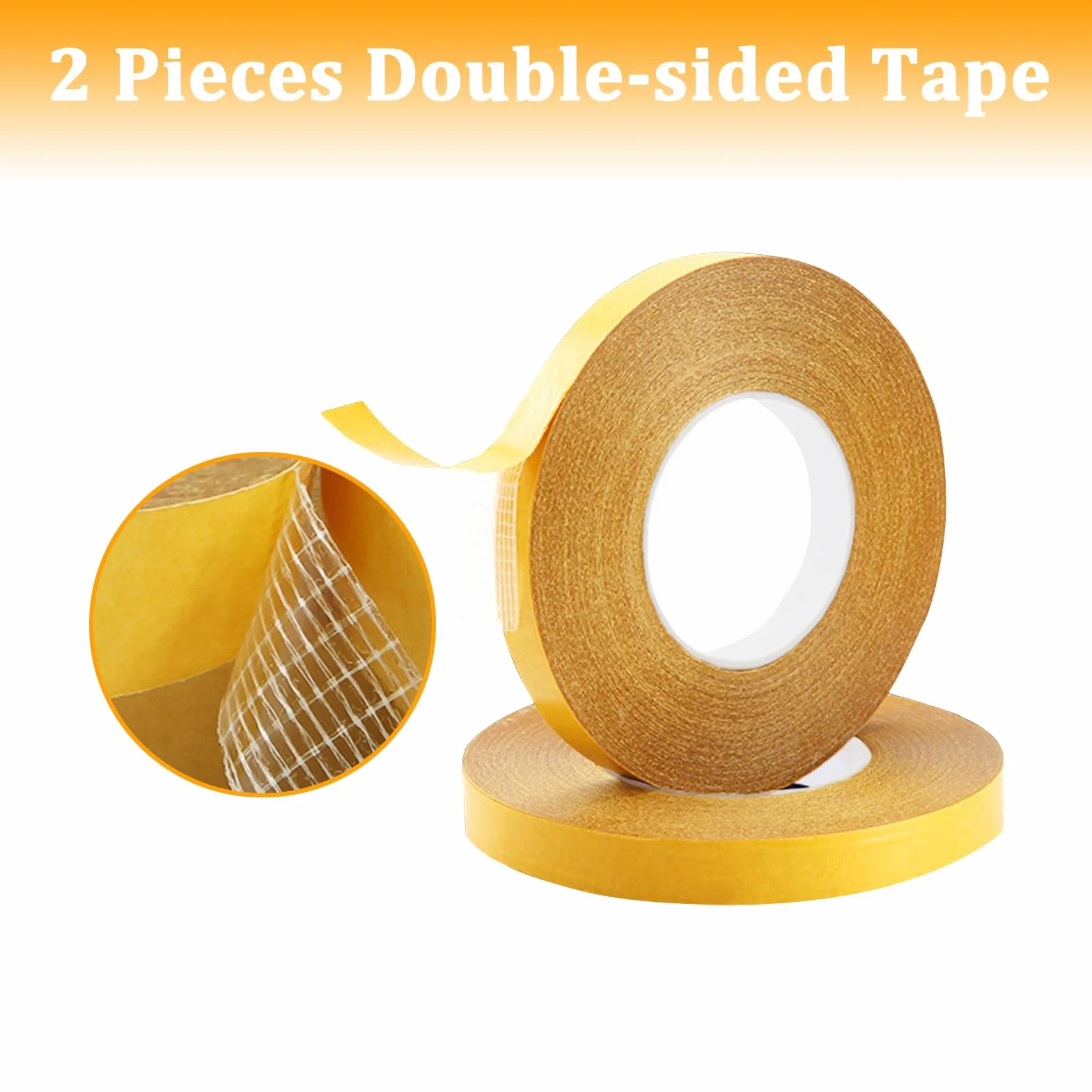 Ruban Adhésif Double Face Robuste 15mm x 20m Transparent Extra Fort KEYRI 2 Rouleaux
