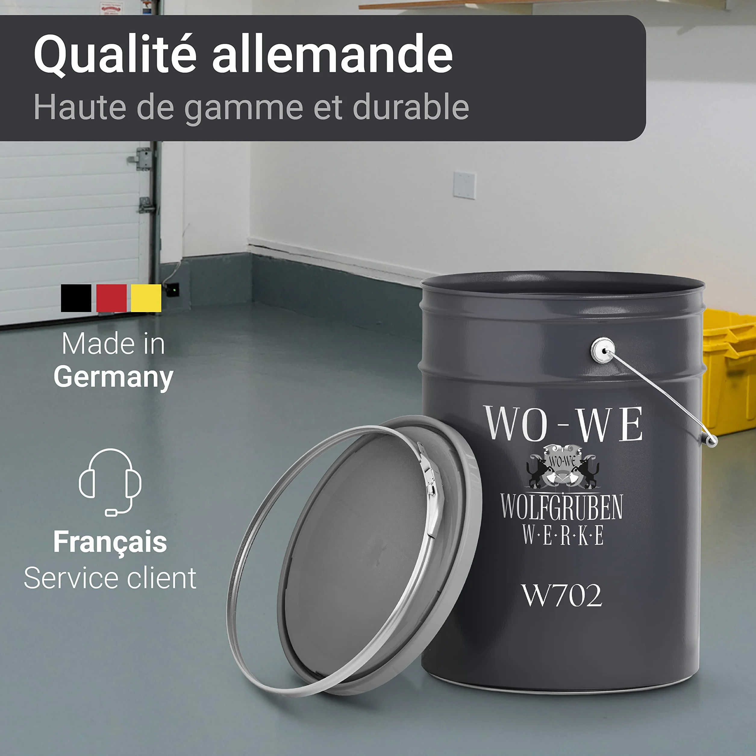 Farbe W702 Epoxidharz Bodenfarbe für Garage Industrieboden RAL 7001 10kg