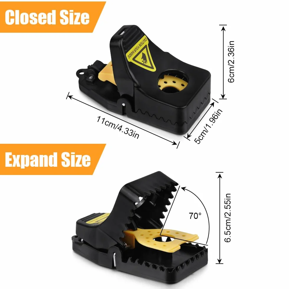 flintronic Piège à Rats Professionnel, 6PCS Clips de Piege a Souris Efficace Réutilisables, Piège Souris avec Boîte à Appâts, Tapette Convient pour Cuisines Jardins Exterieur