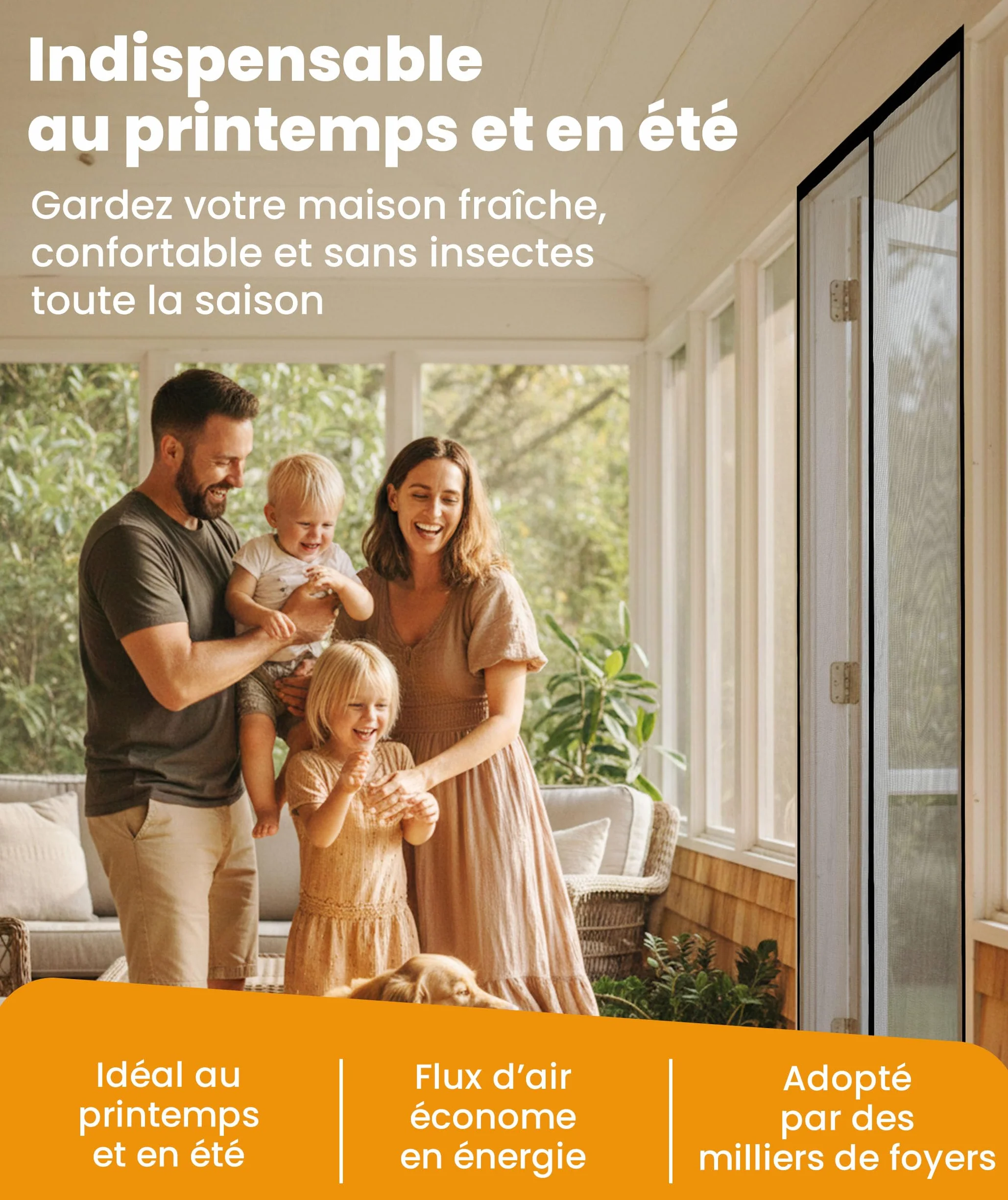Moustiquaire Fenetre Magnétique 120x220cm Anti-Insectes Mosquito Net
