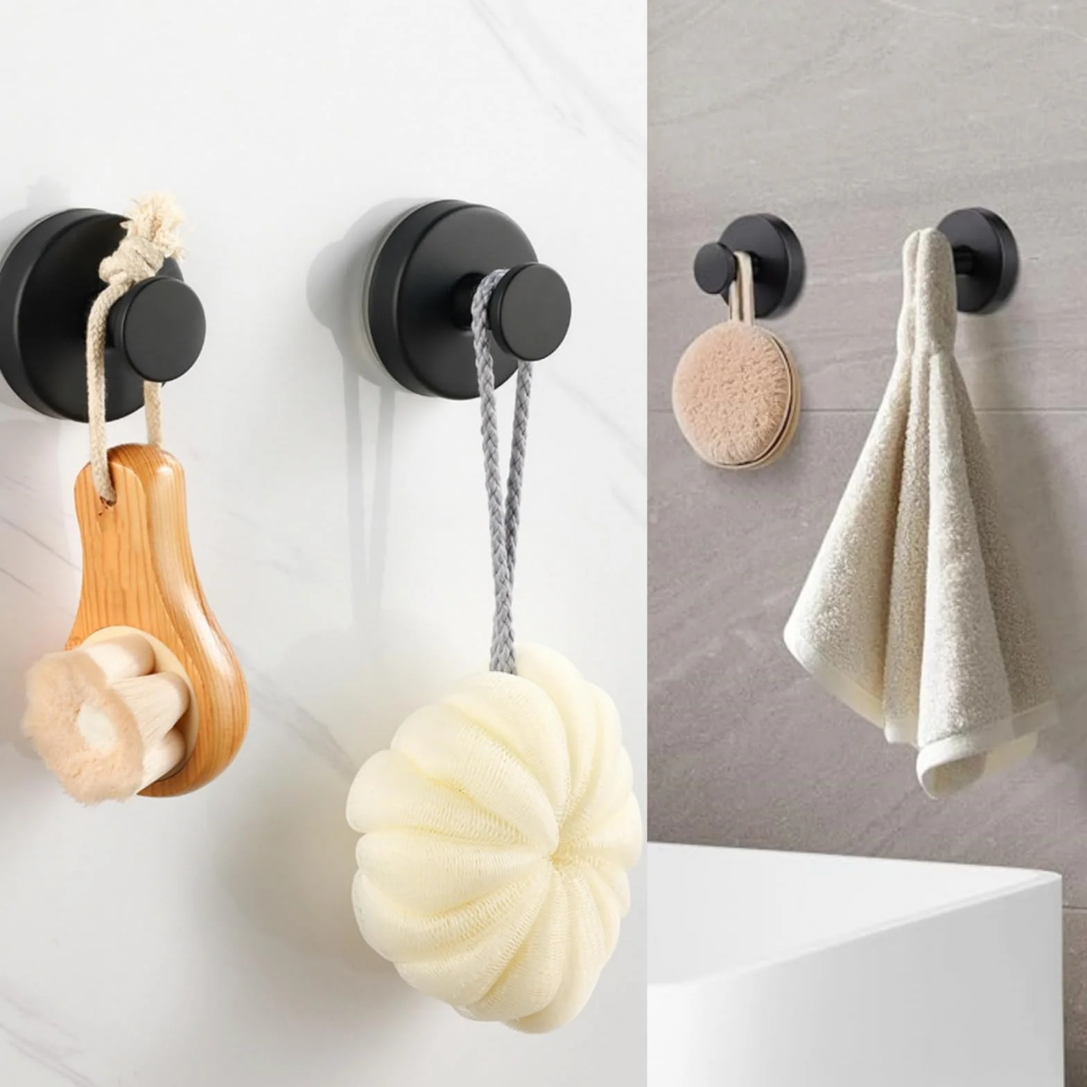 Crochets à ventouse détachables sans perçage en acier inoxydable pour cuisine salle de bain