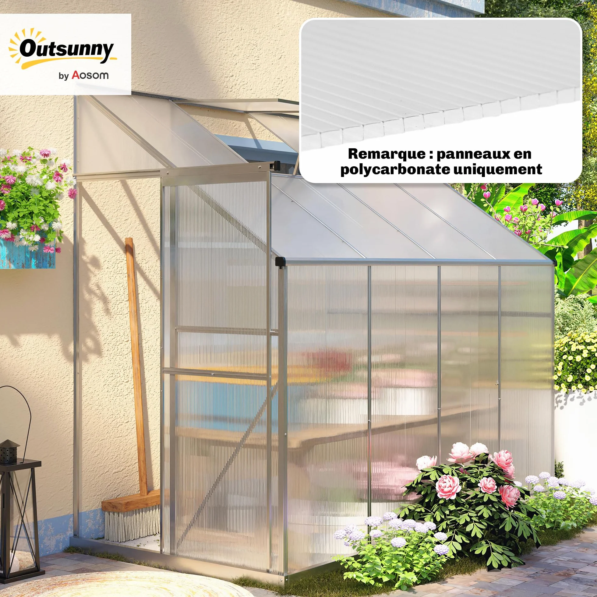 Outsunny Panele Alveolarne z Poliwęglanu 4 mm, Odporne na UV, 120x60 cm, Przezroczyste
