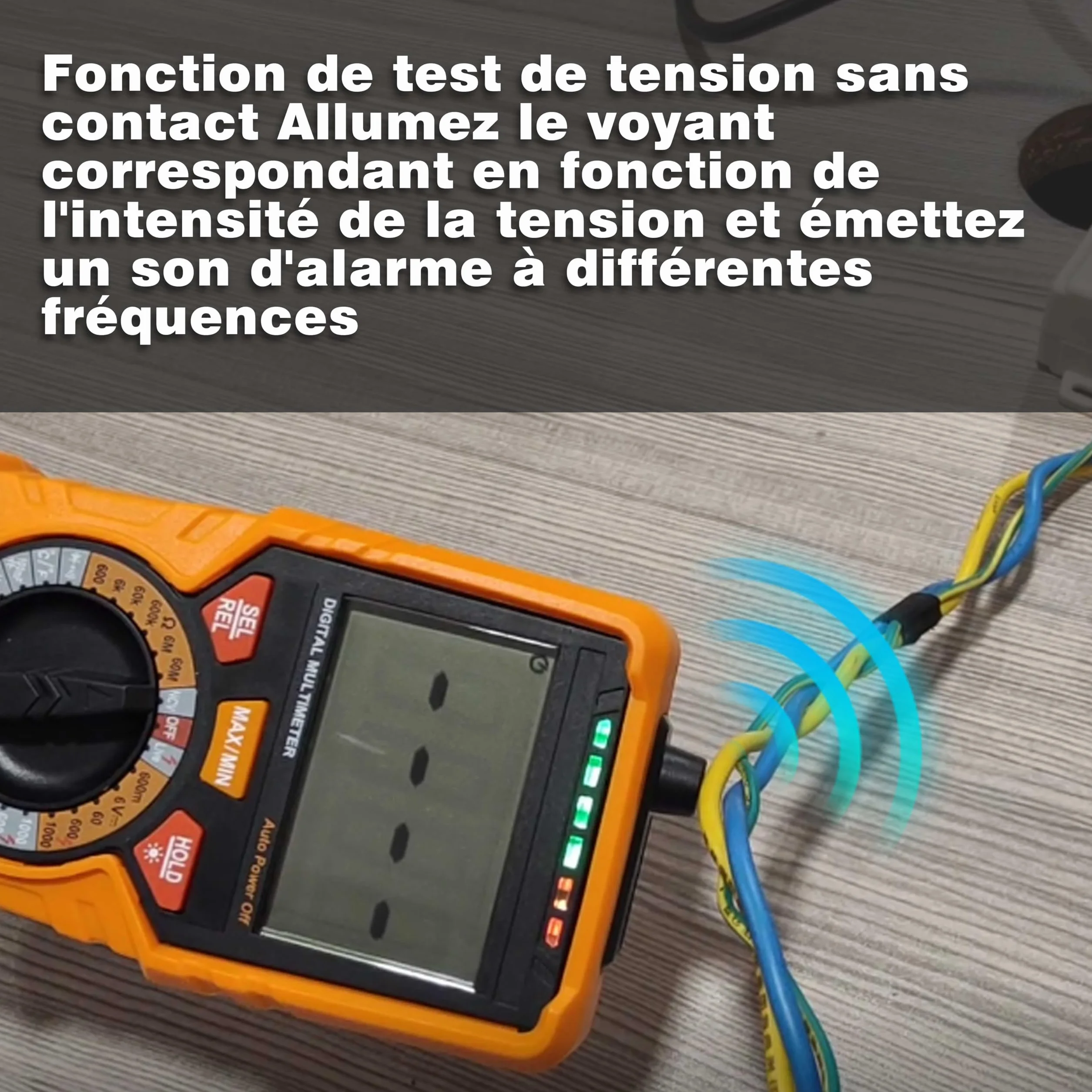 Multimètre numérique 6000 comptes RMS vrai voltmètre ampèremètre ohmmètre mesure tension courant résistance diode continuité température fréquence NCV écran LCD lampe de poche