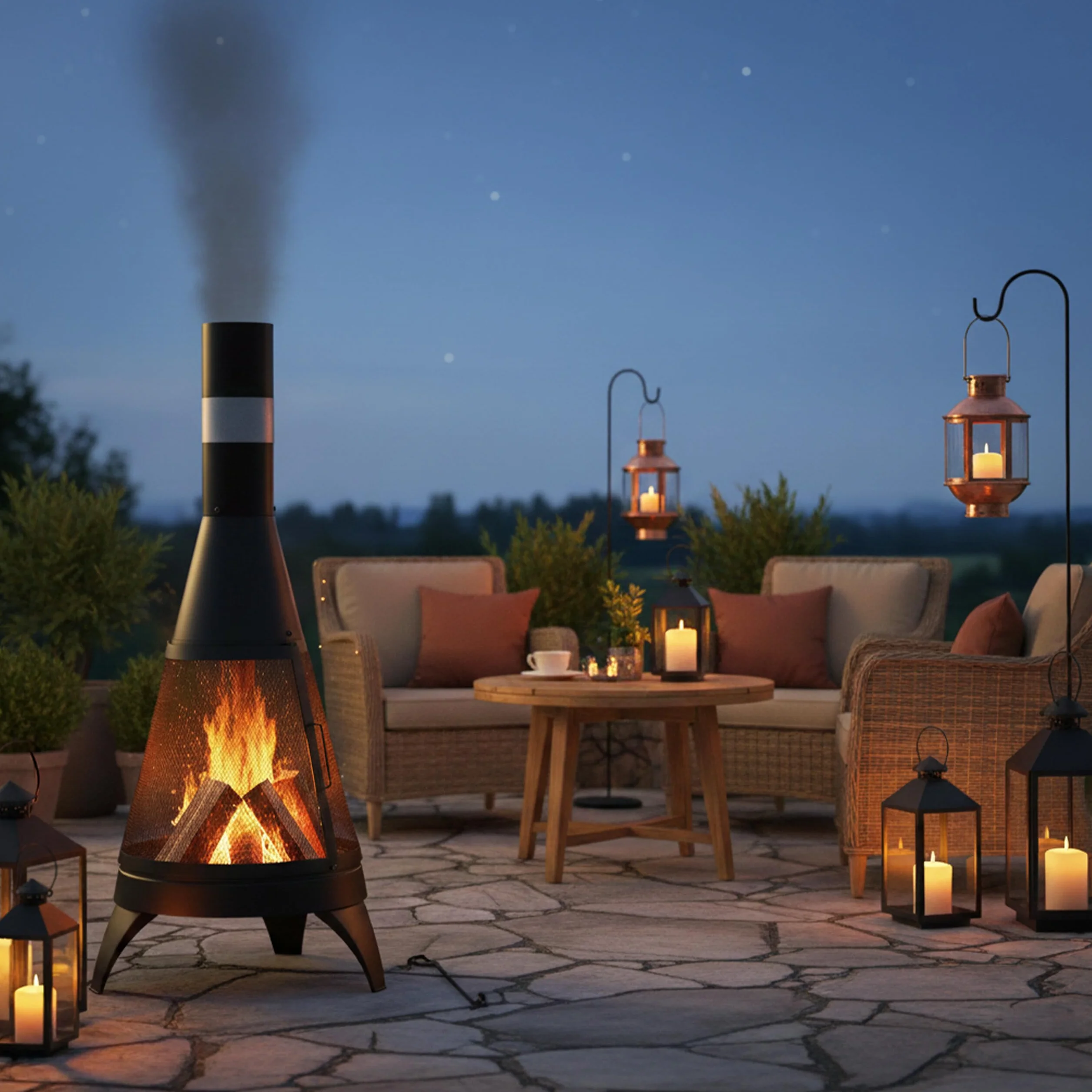 Relaxdays Cheminée de terrasse Pare-étincelle Grille tisonnier 120 x 47 cm Braséro Jardin Noir