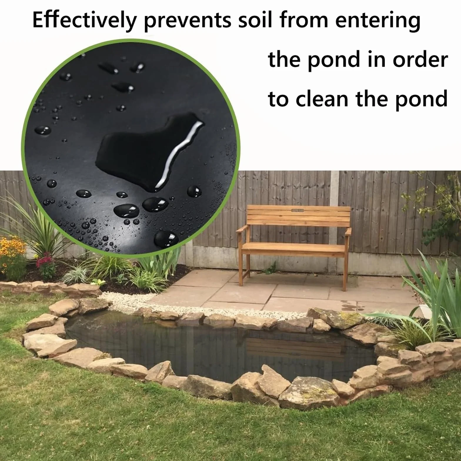 Bâche pour Bassin 7x7m Caoutchouc Liner pour Étang Koi Cascades (6x6m)