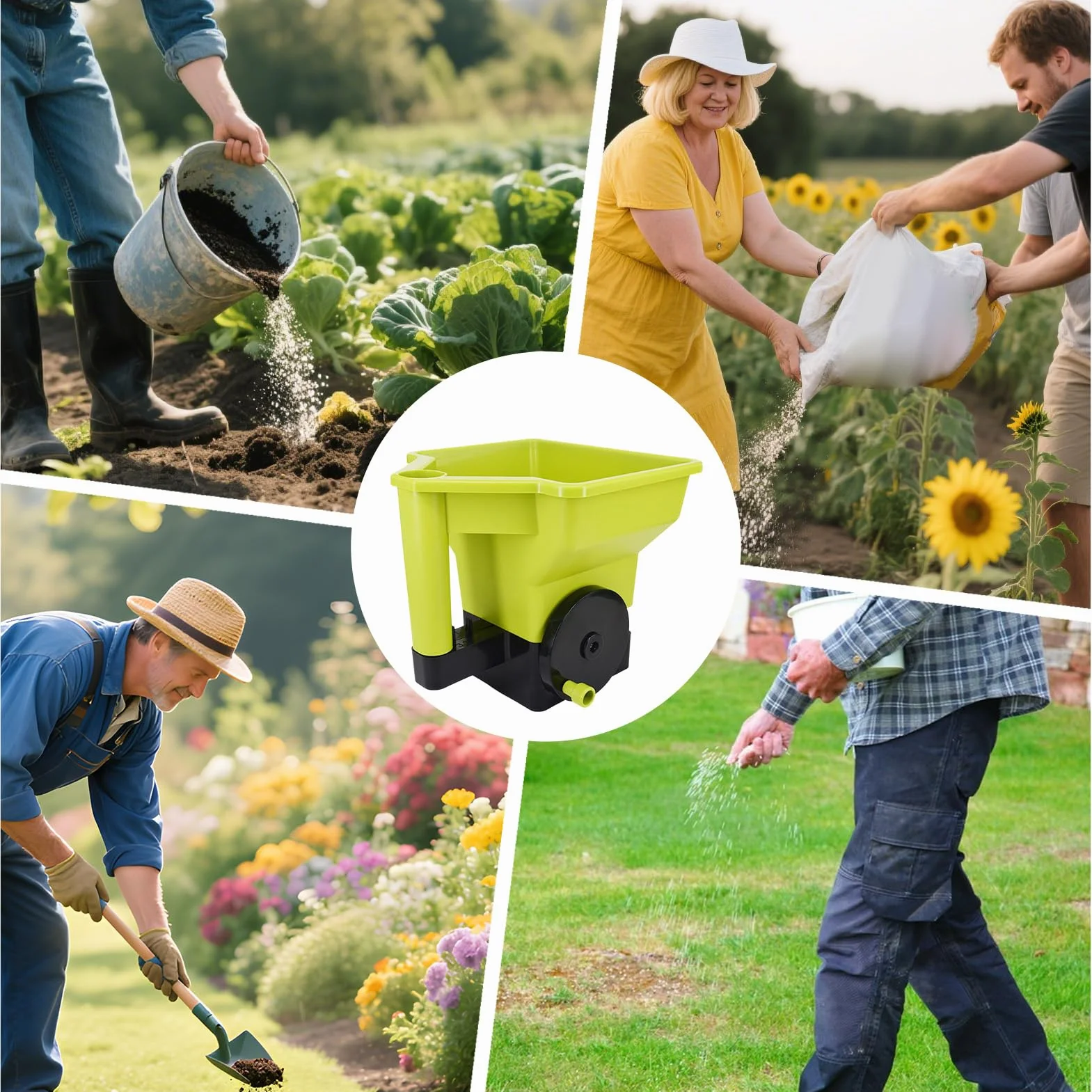 Épandeur d'engrais | Shaker Ergonomique portatif pour semoir de pelouse Manuel pour Jardin, Cour, Fonte, Trottoir, Route