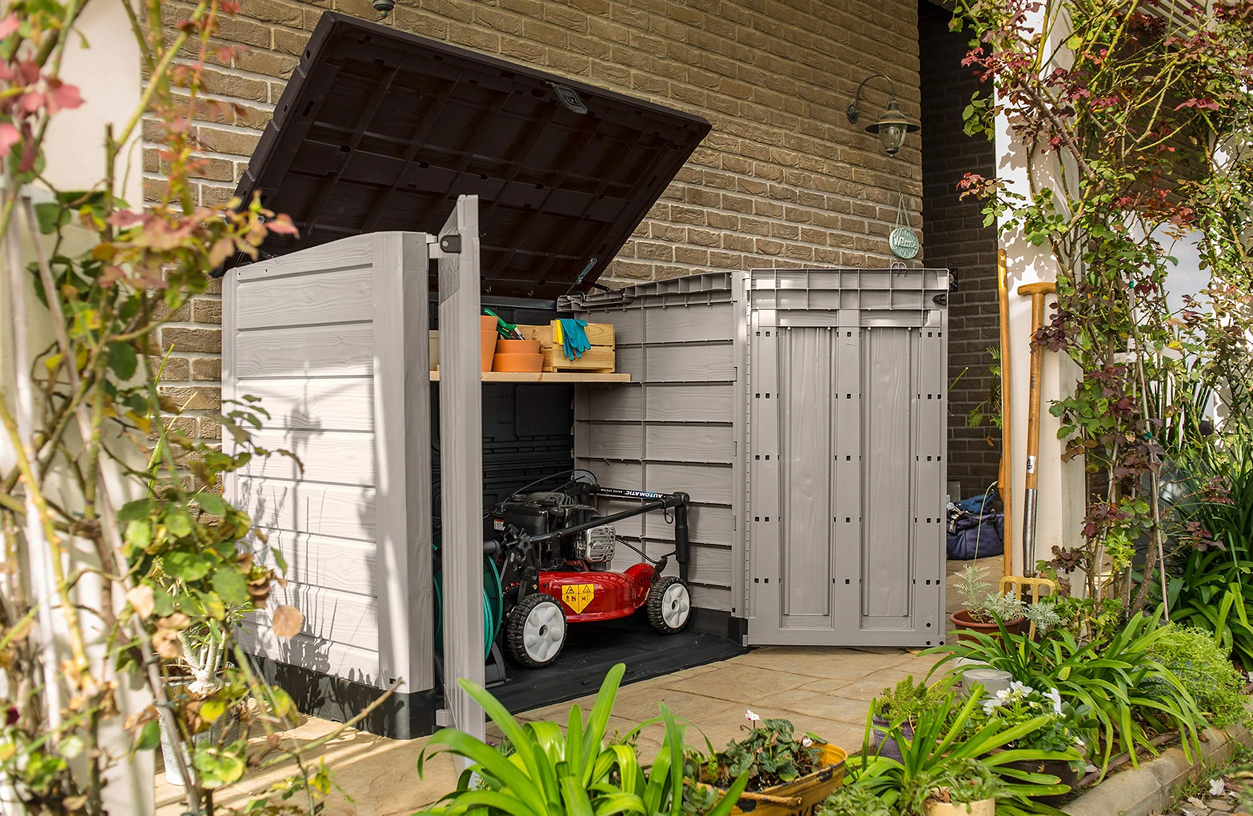 KETER Abri Horizontal Range Poubelle SIO Pro 1200 litres Beige