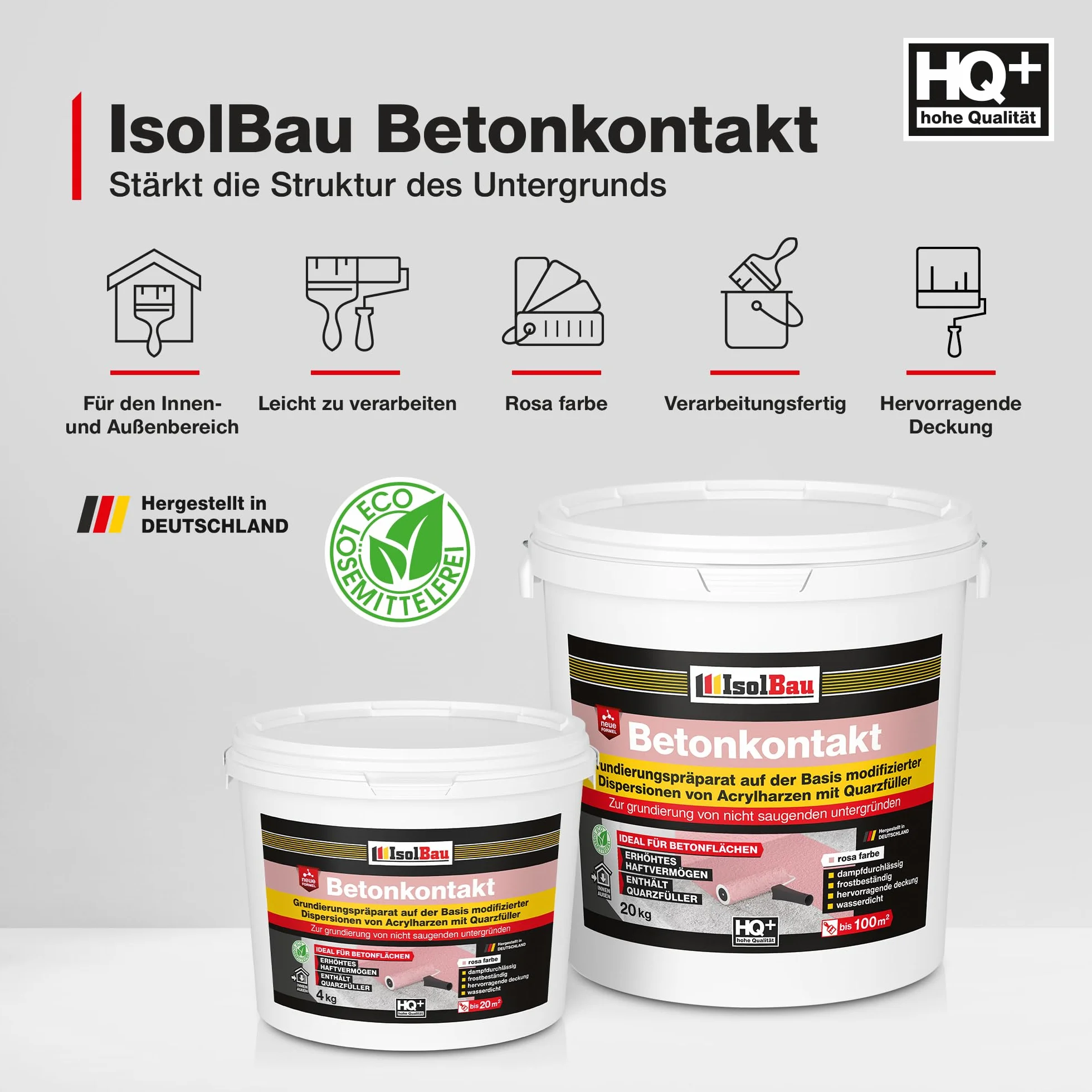 Isolbau Contact Béton 1,5 kg Apprêt pour Surfaces Lisses Béton Armé