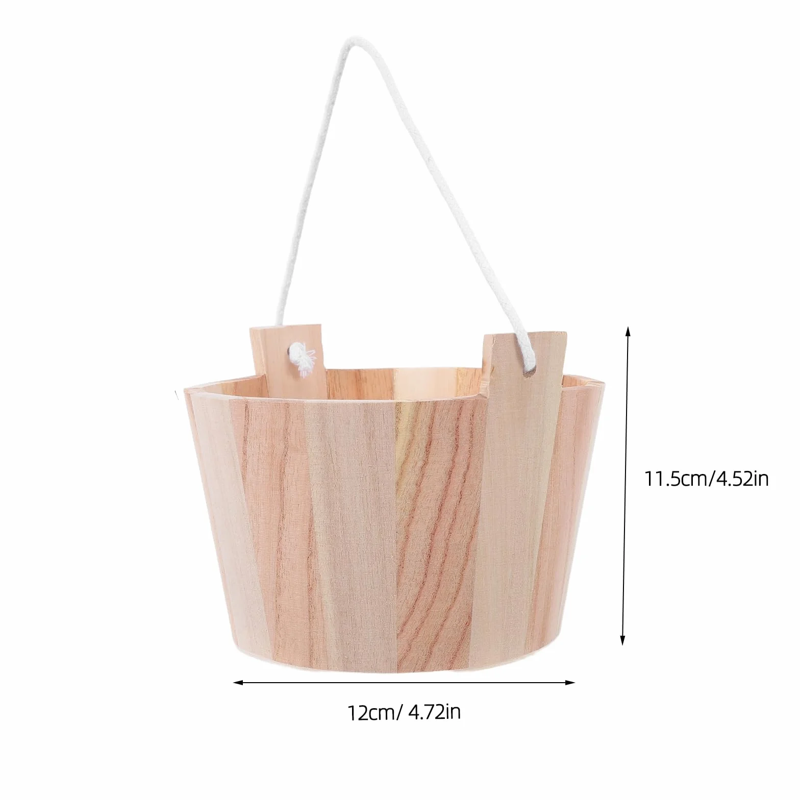 Seau de Sauna en Bois Naturel 5l avec Poignée en Corde pour Sauna Traditionnel