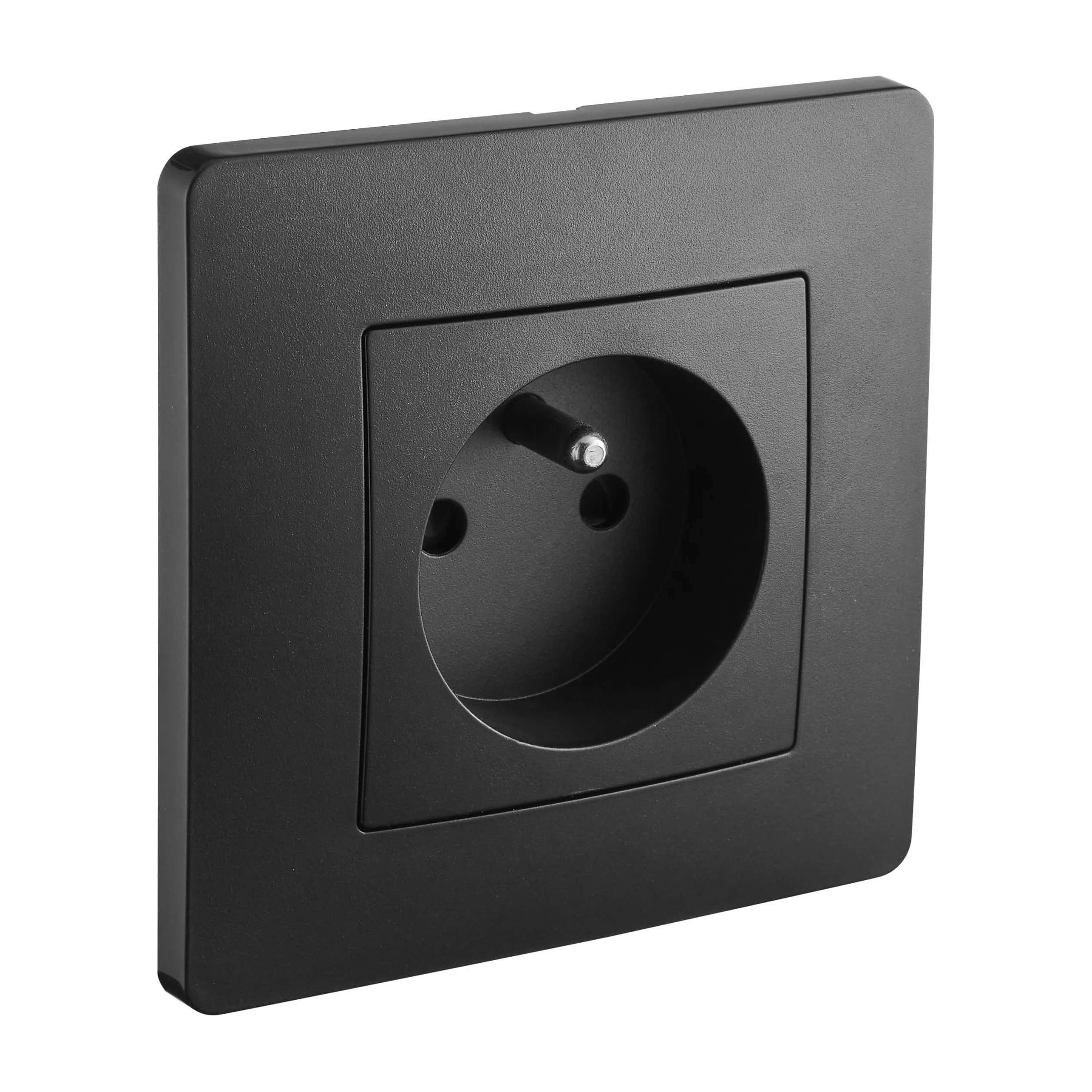 DEBFLEX Prise Électrique 2P+T 16A Murale Encastrée Noire 85x85x41 mm