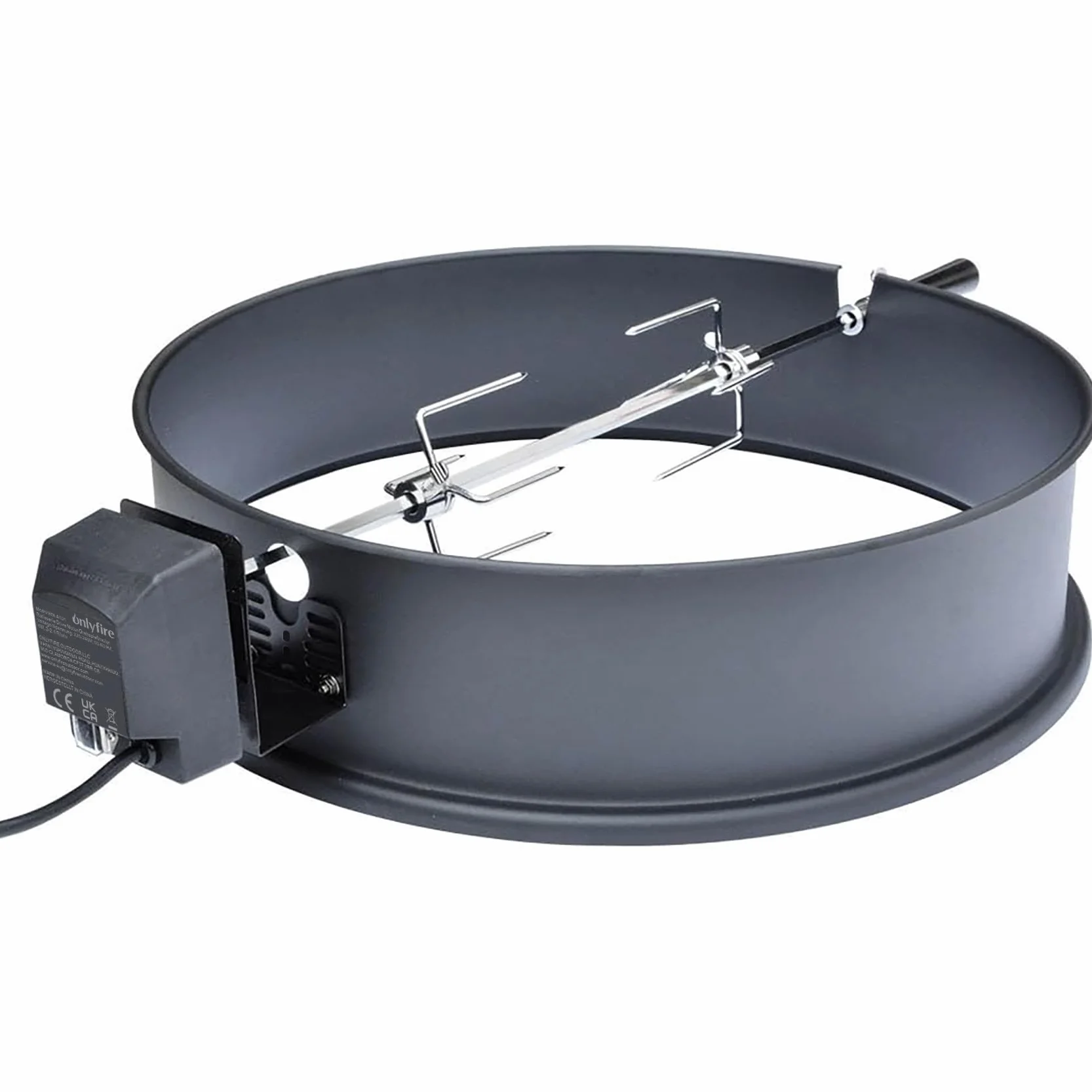 onlyfire BRK-6025 Rôtissoire Électrique pour Barbecue Weber 57 cm - Tournebroche pour BBQ Weber Kettle - Accessoire pour Barbecue à Charbon 57 cm - Tourne de Broche