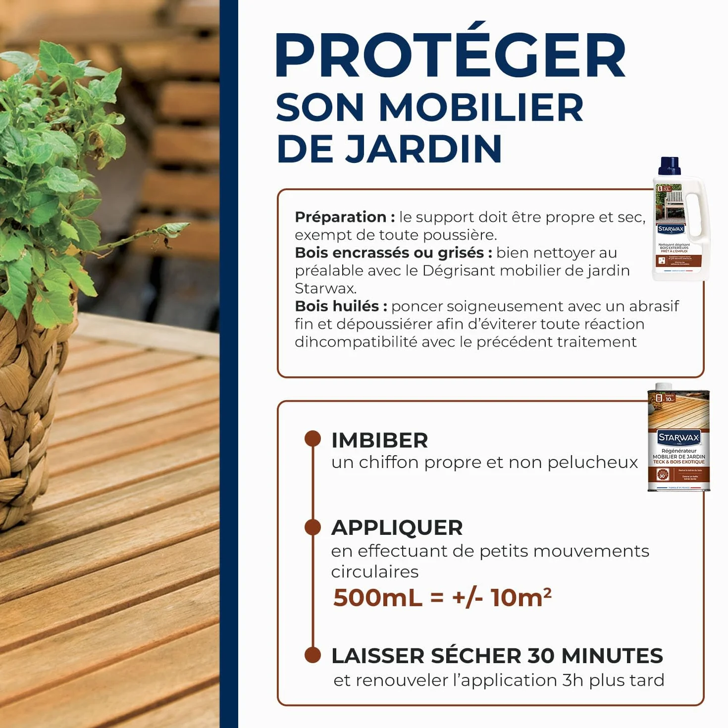 STARWAX Régénérateur Teck Bois Exotiques 500ml Jusqu'à 10m²