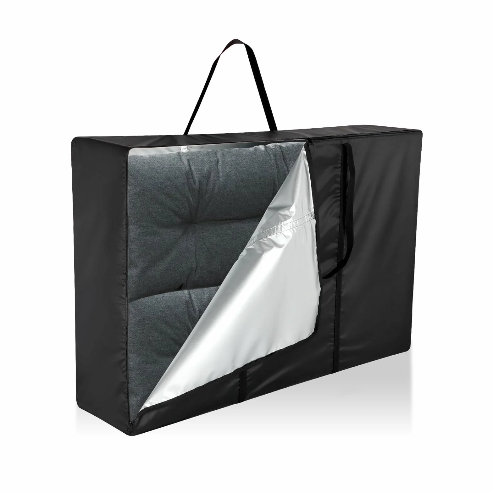 Sac de rangement de jardin imperméable 420D pour coussins 120 x 30 x 80 cm Noir