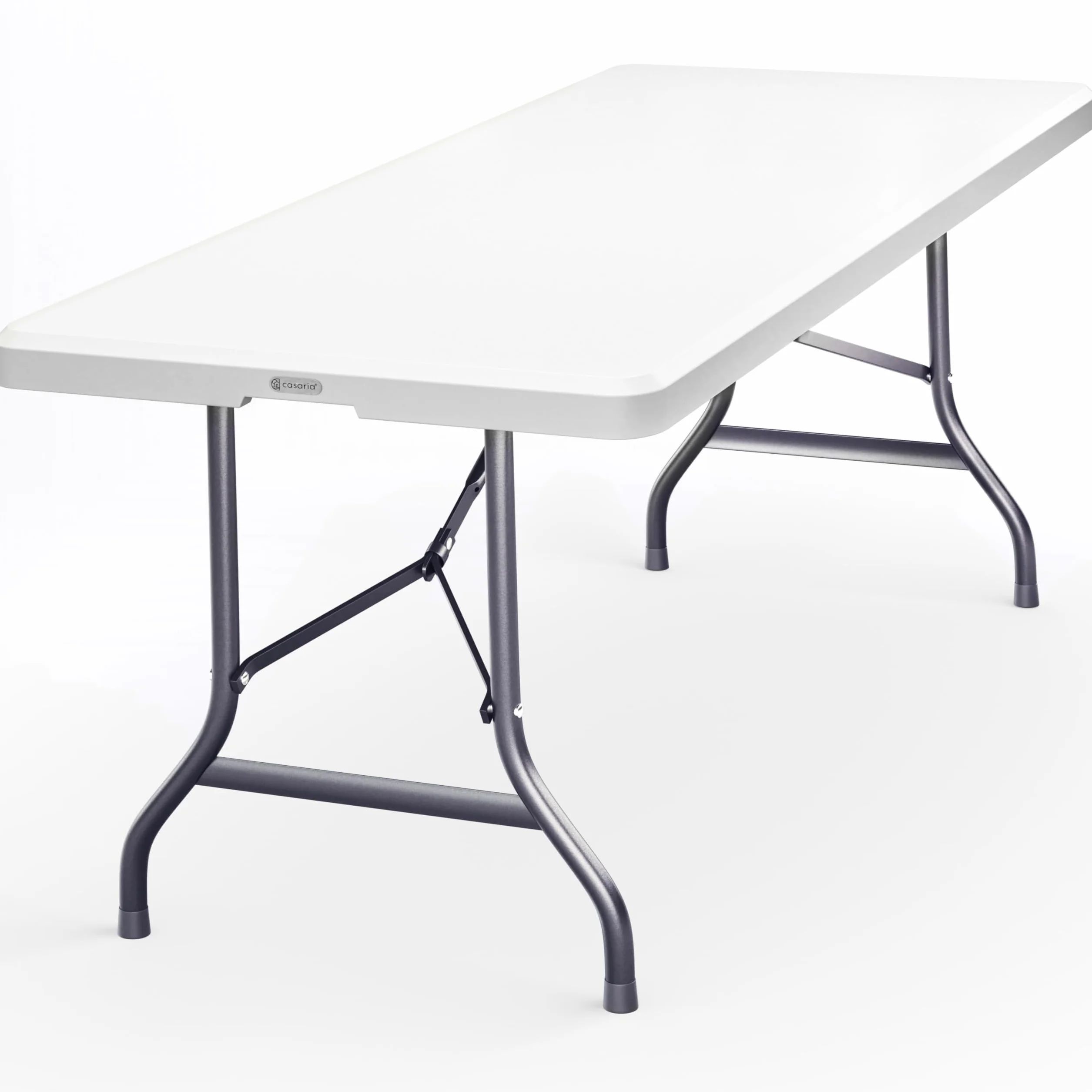 Casaria Table de Camping Pliable 220 x 70 cm 10 Personnes Plastique Blanc