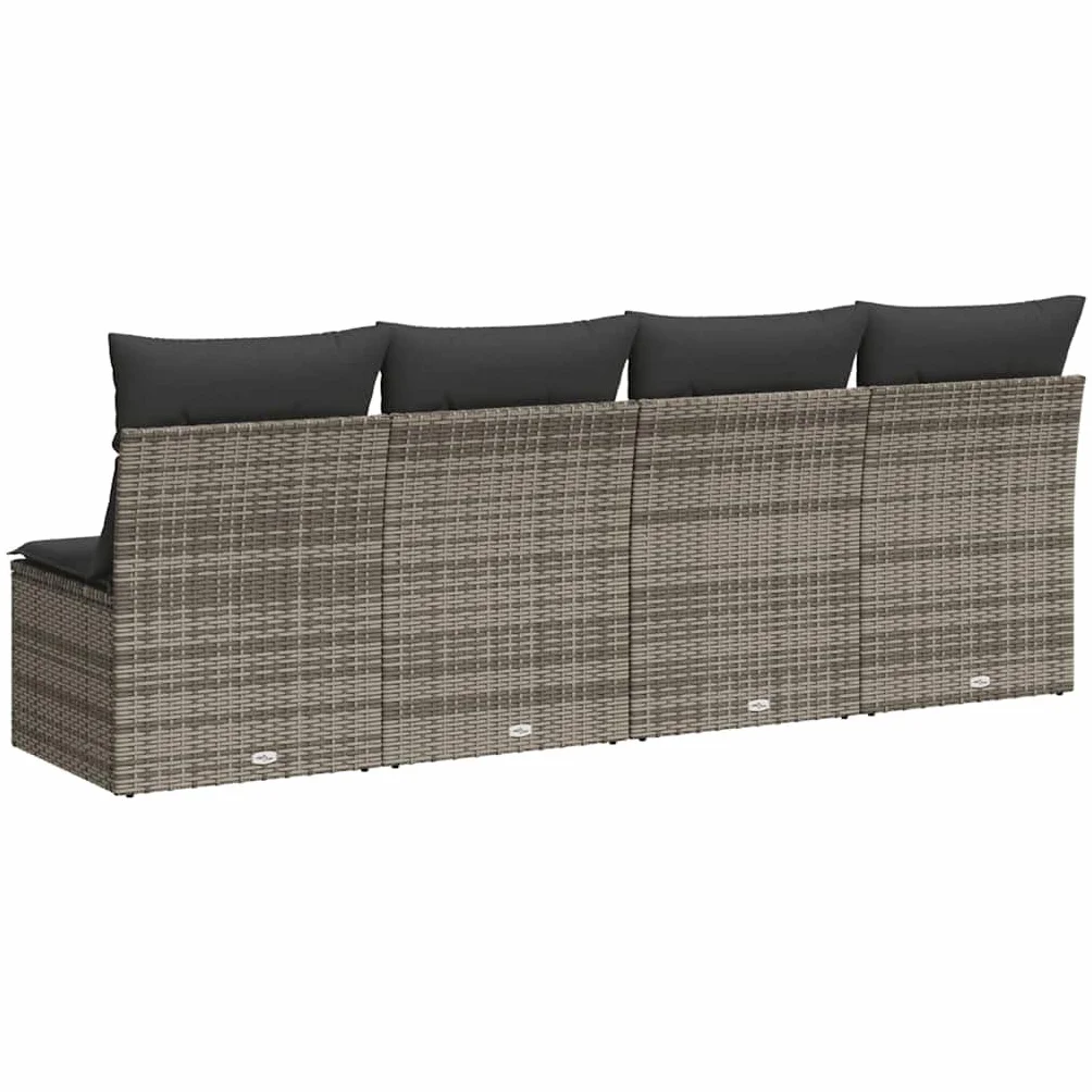 Générique Canapé de Jardin 4 Places avec Coussins Gris résine tressée,Meubles,Mobilier de Jardin,Sièges de Jardin,Canapés de Jardin,366116