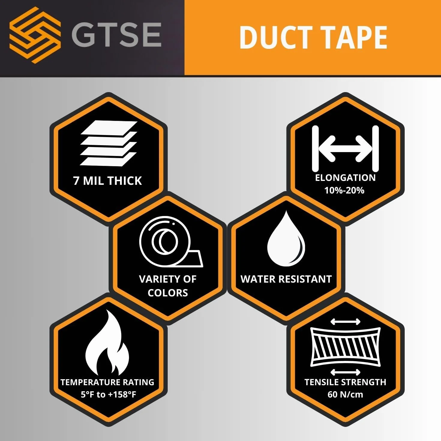 GTSE Ruban adhésif toilé Duct tape Gaffer Rouge 48 mm x 50 m 1 rouleau résistant imperméable