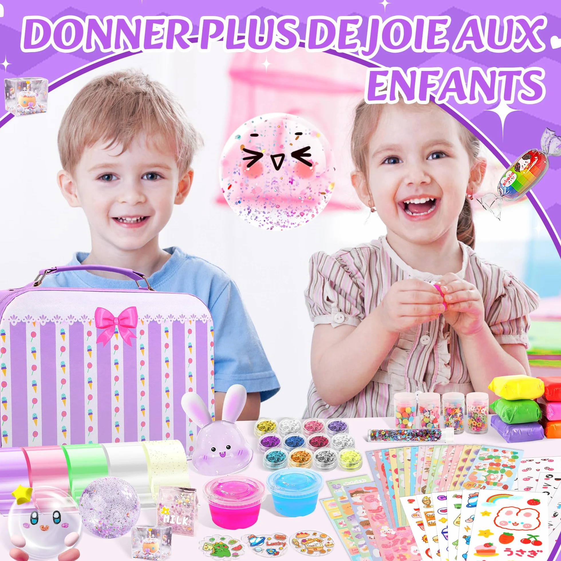 Kit de Bricolage Nano Tape Bubble 106 Pièces avec Paillettes pour Enfants, DIY Craft Kit Cadeaux de Fête