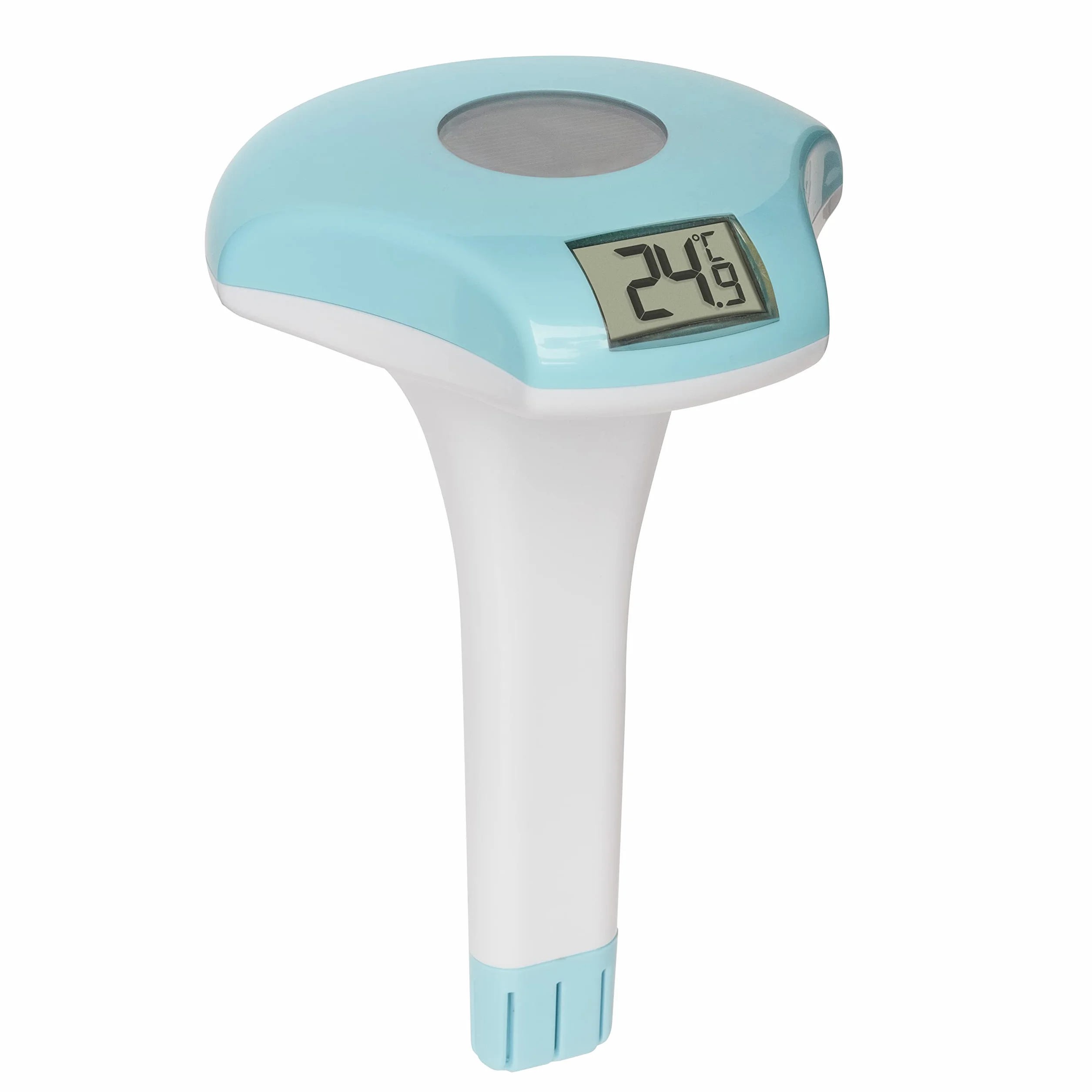 TFA Dostmann Thermomètre de Piscine Numérique Solaire Flottant 30.2033.20 Blanc-Turquoise