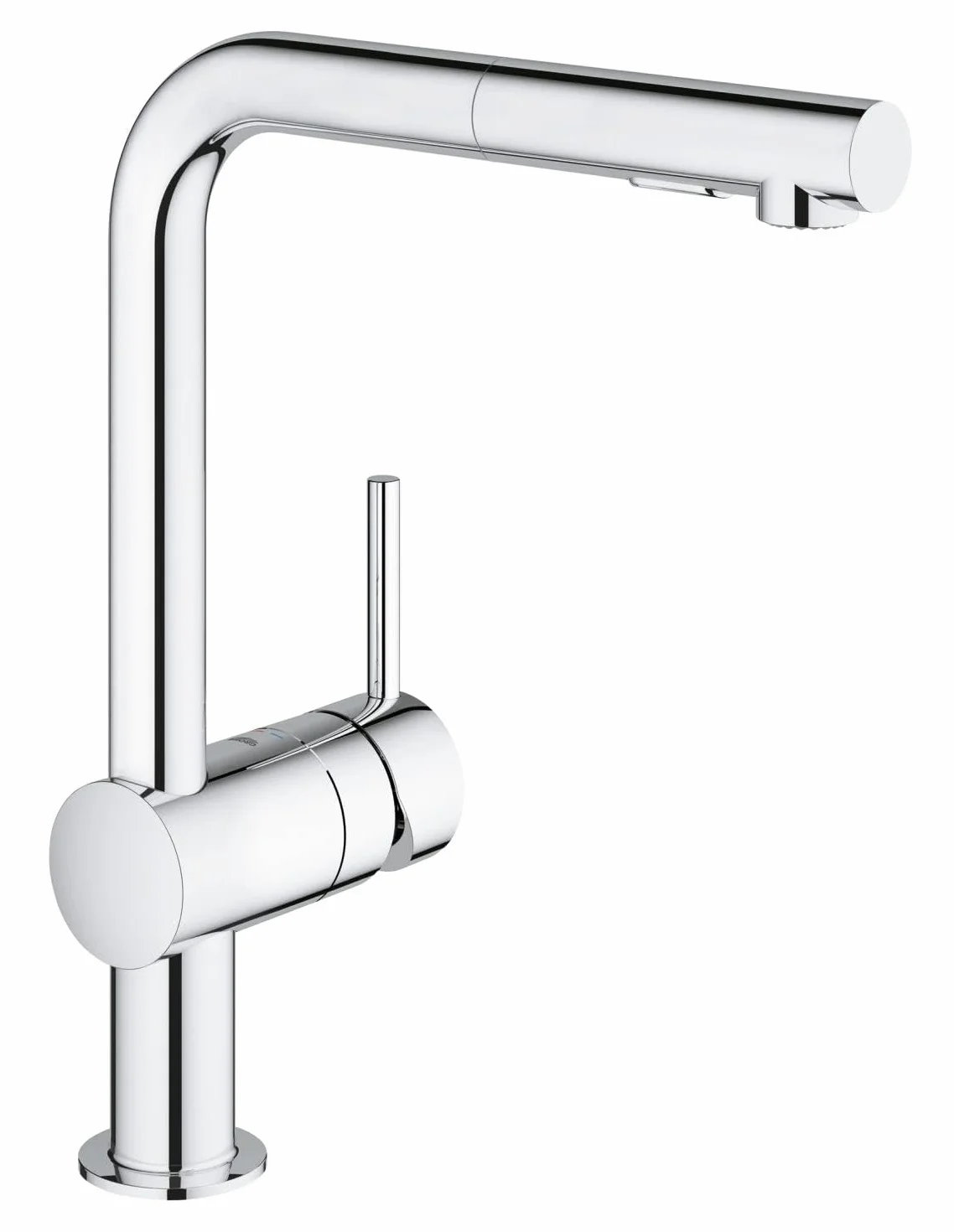 GROHE Minta Robinet de cuisine évier avec douchette extractible, inverseur 2 jets, chromé