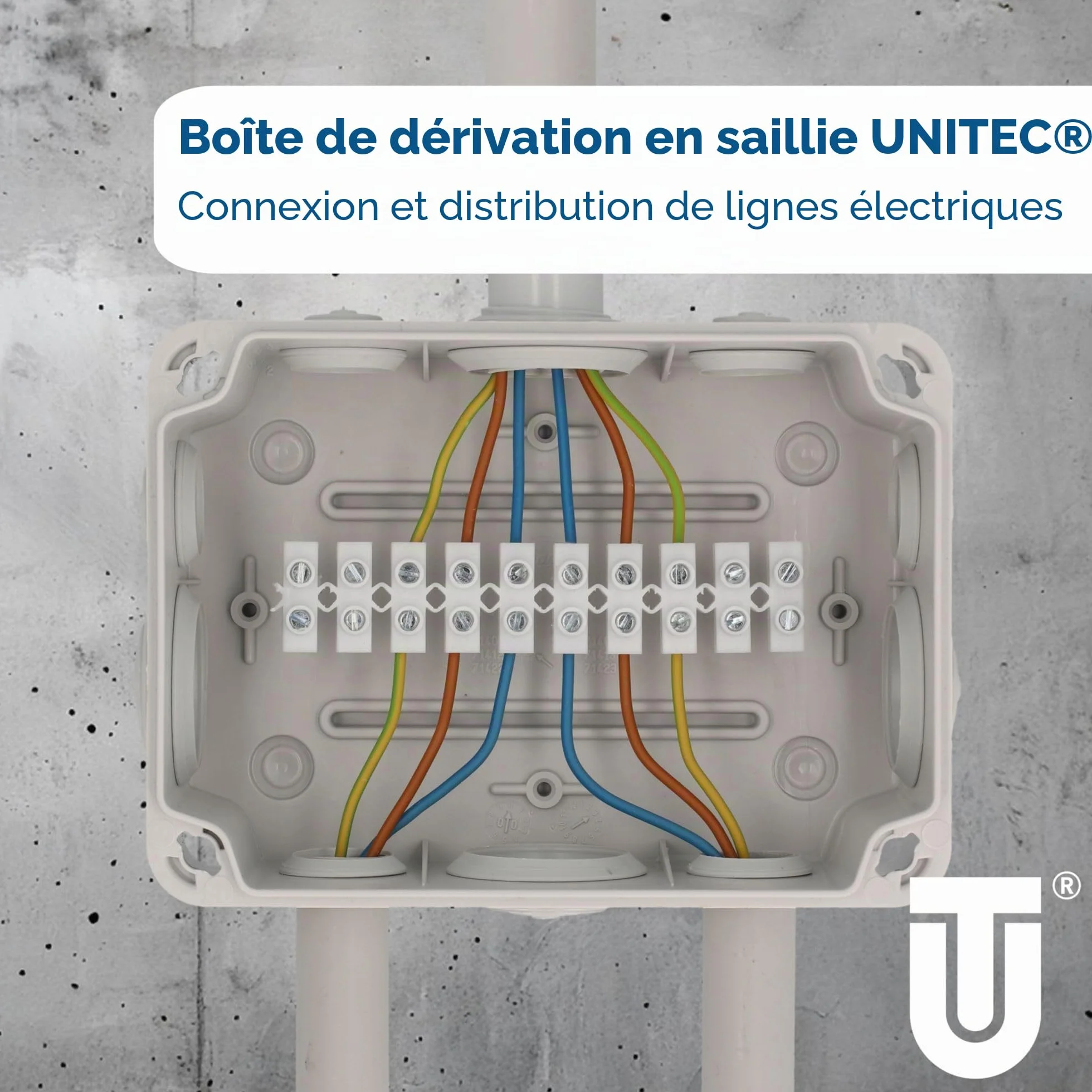 Unitec Boîte de dérivation IP65 162 x 116 x 76 mm